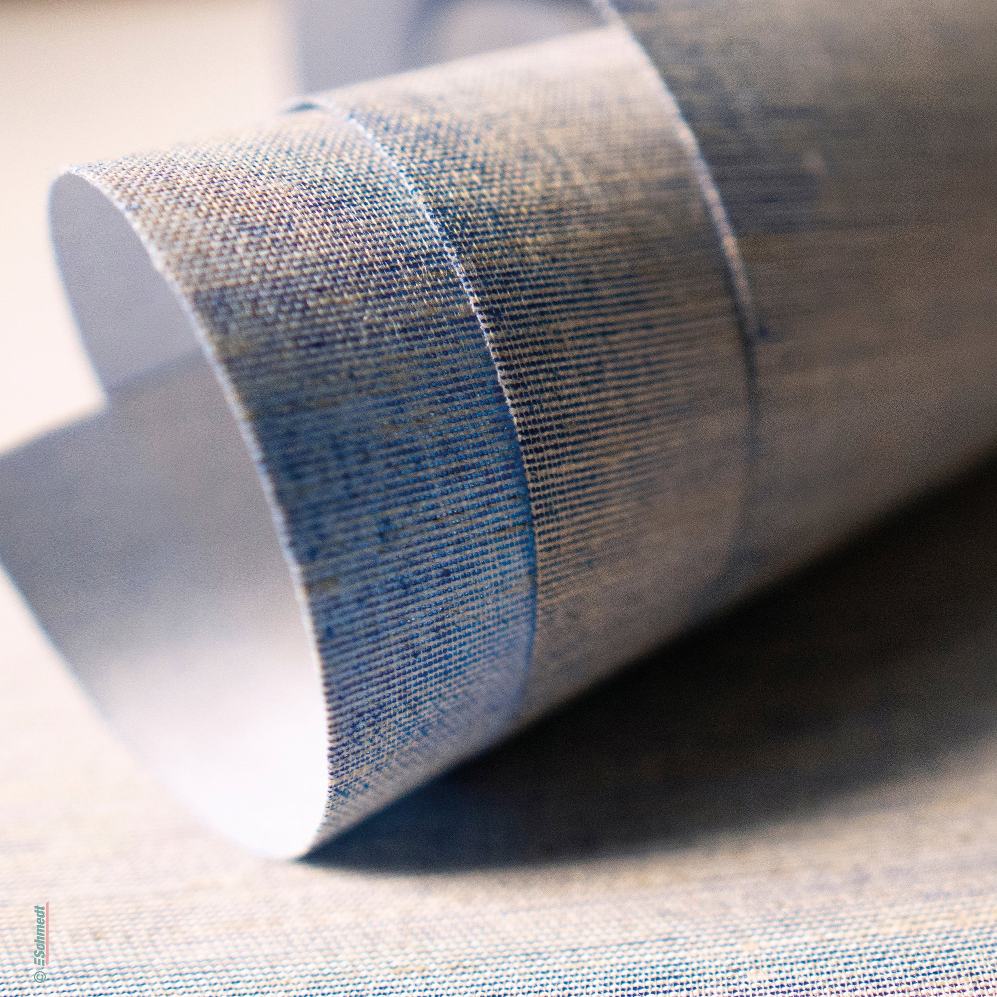 Lino Jeans | tela de encuadernación - Color azul/natural - Aplicación:  para tapas de libros, agendas, archivadores, carpetas, cajas, estuch... - imagen-2