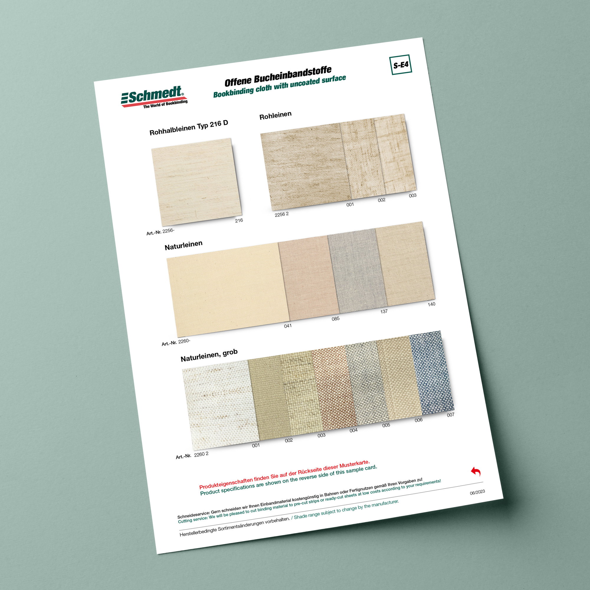Lin naturel | toile de reliure - toile non revêtu avec une structure naturelle et grossière - Applications: pour livres, agendas, classeurs,... - image-2