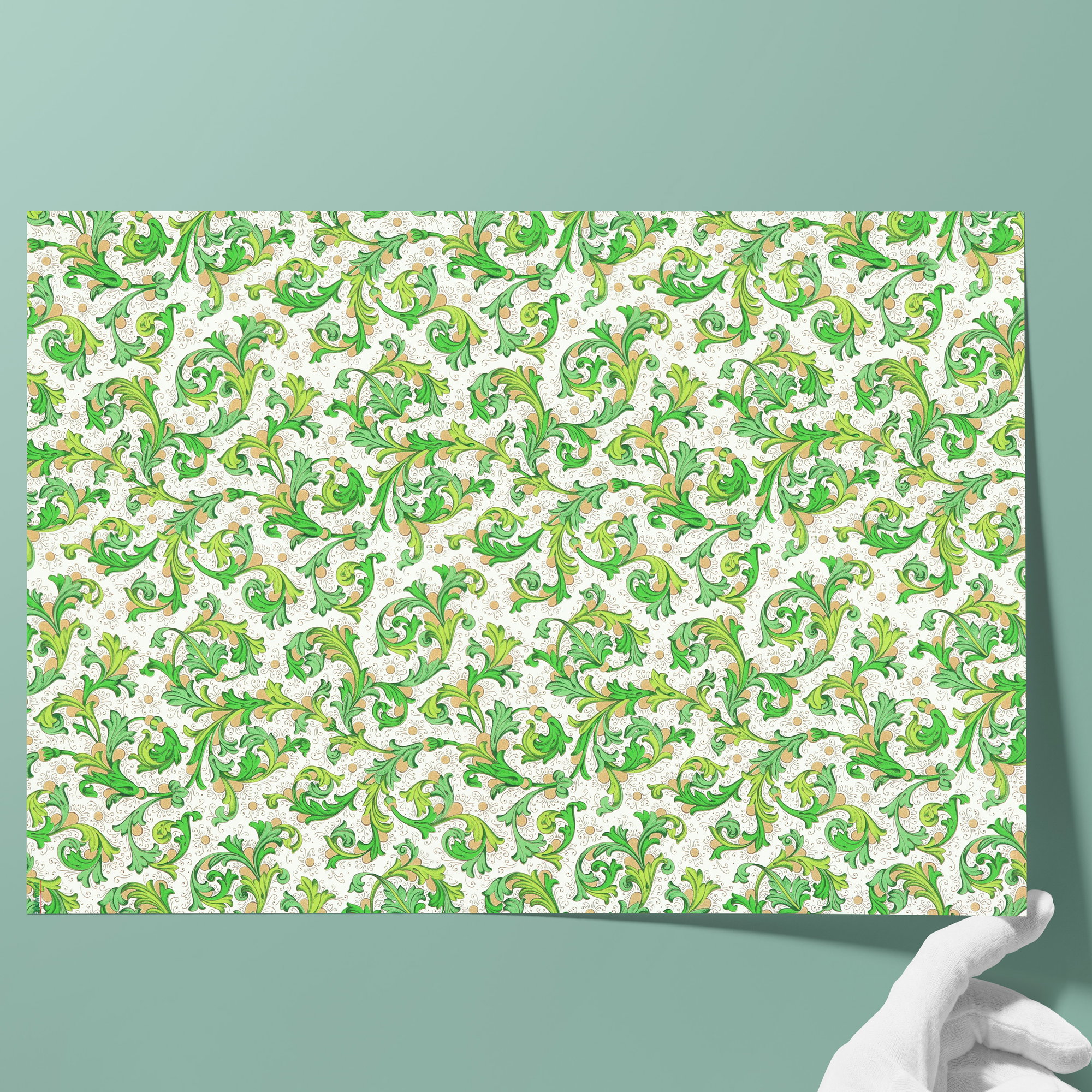 Florentiner-Papier, matt - Farbe 015 - Petit Fleur Nr. 6 - italienisches Buntpapier als Bezugspapier für Bücher, Schachteln und Boxen oder z... - Bild-2