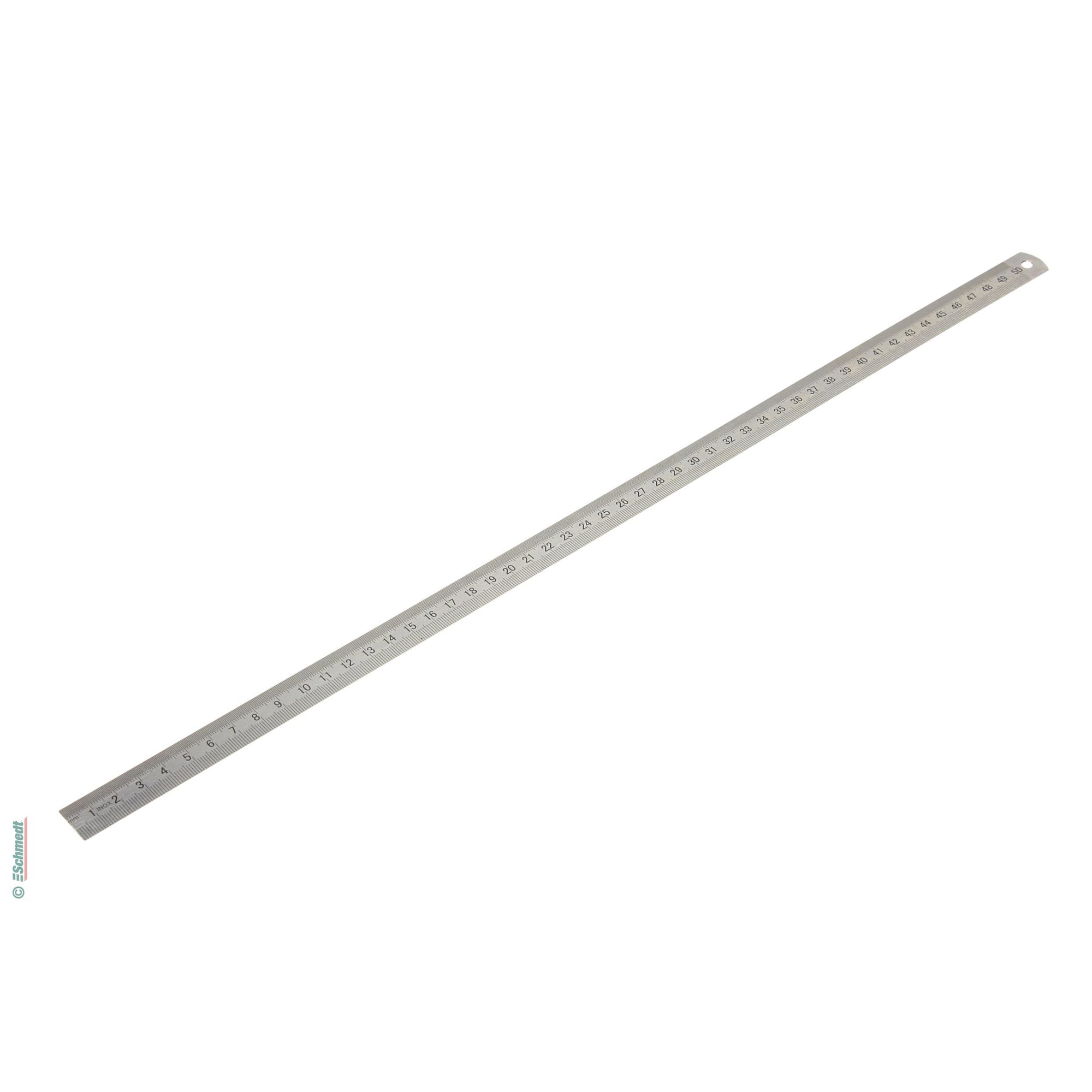 Stahlmaßstab, biegsam, rostfrei - Abmessungen 500 x 18 mm - zur Längenmessung und zum Zeichnen gerader Linien...