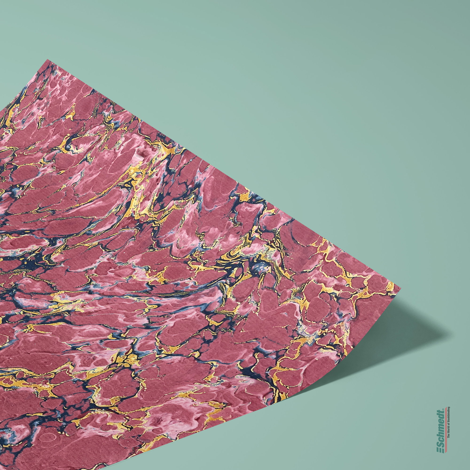 Genuine French marbled paper - Colour 070 - red - Format 65 x 50 cm (SG)... - image-2