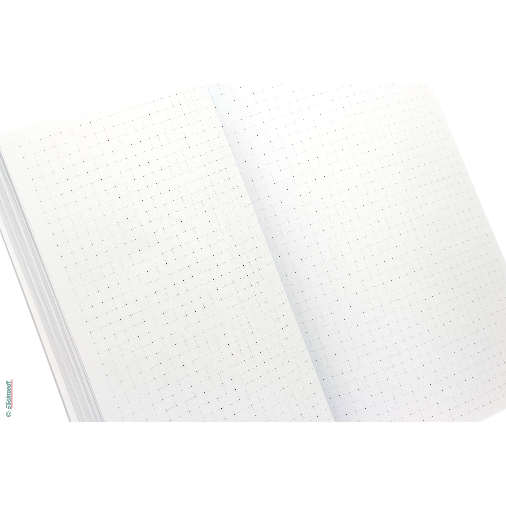 Buchblock-Rohling - Farbe hellweiß - Abmessungen 90 x 150 mm - Druckbild punktkariert - Blanko-Buchblock (Leerbuch) zur Herstellung von Noti... - Bild-2