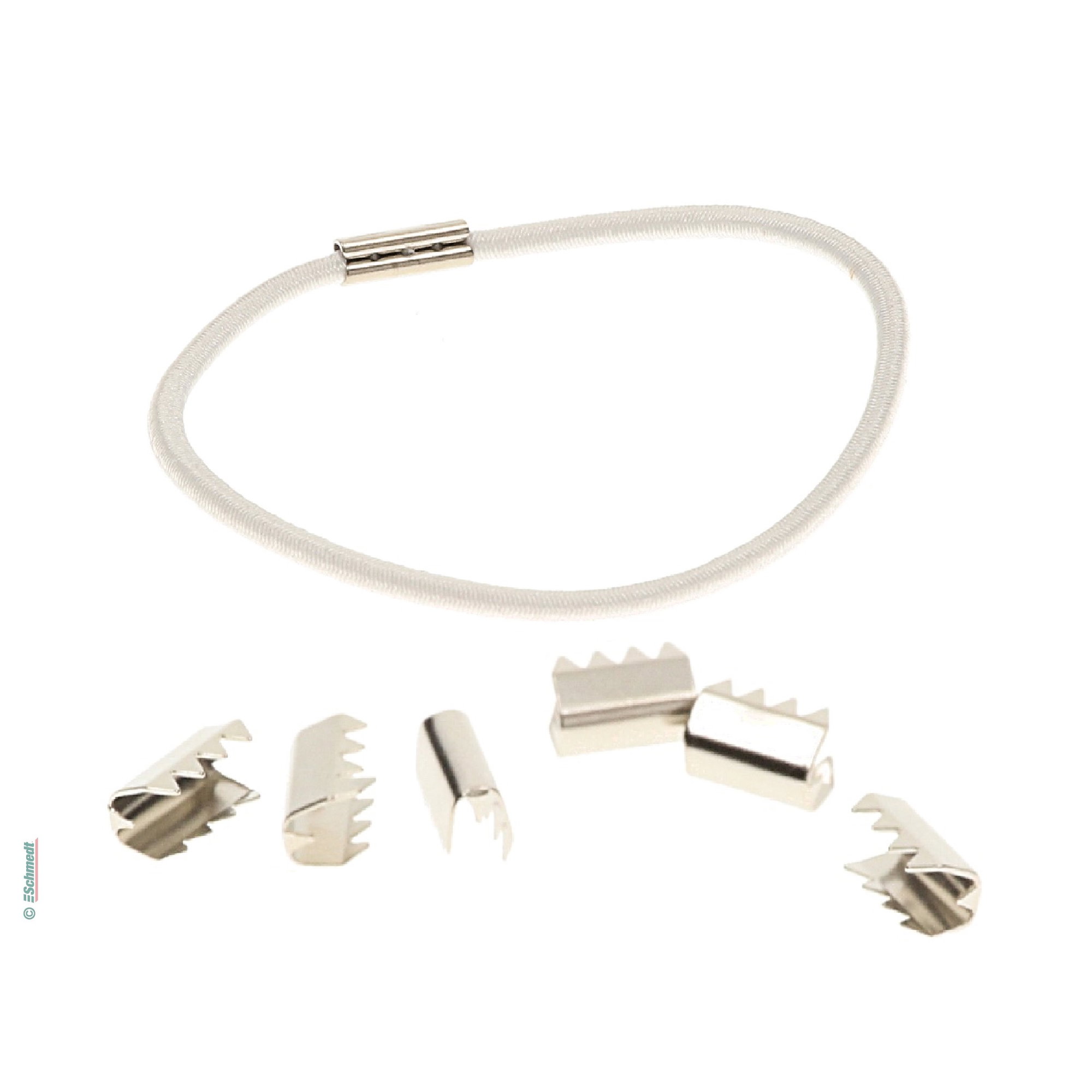 Clips aus Metall - zur Herstellung von Rundgummis - Metalclips zur Herstellung von Rundgummis mit runder Gummikordel  mit ca. 1,5 - 2,5 mm Ø...