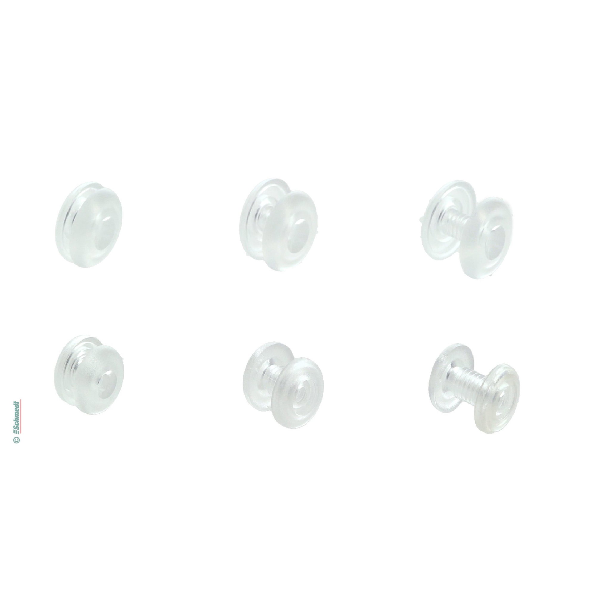 Rivets à enclenchement, plastique dure - avec enclenchement pour fixage permanent - pour relier en permanence relier des feuillets mobiles, ...