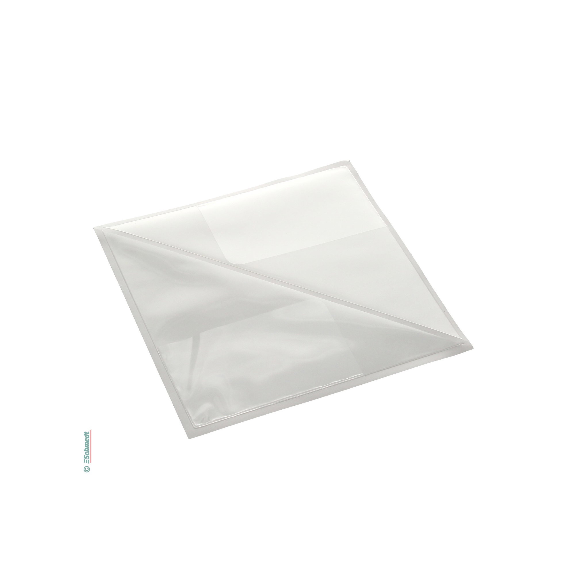 Triangular pouches with extra business card pouch - made of transparent film, self-adhesive back side - to mount loose sheets, flyers etc. i... - image-3