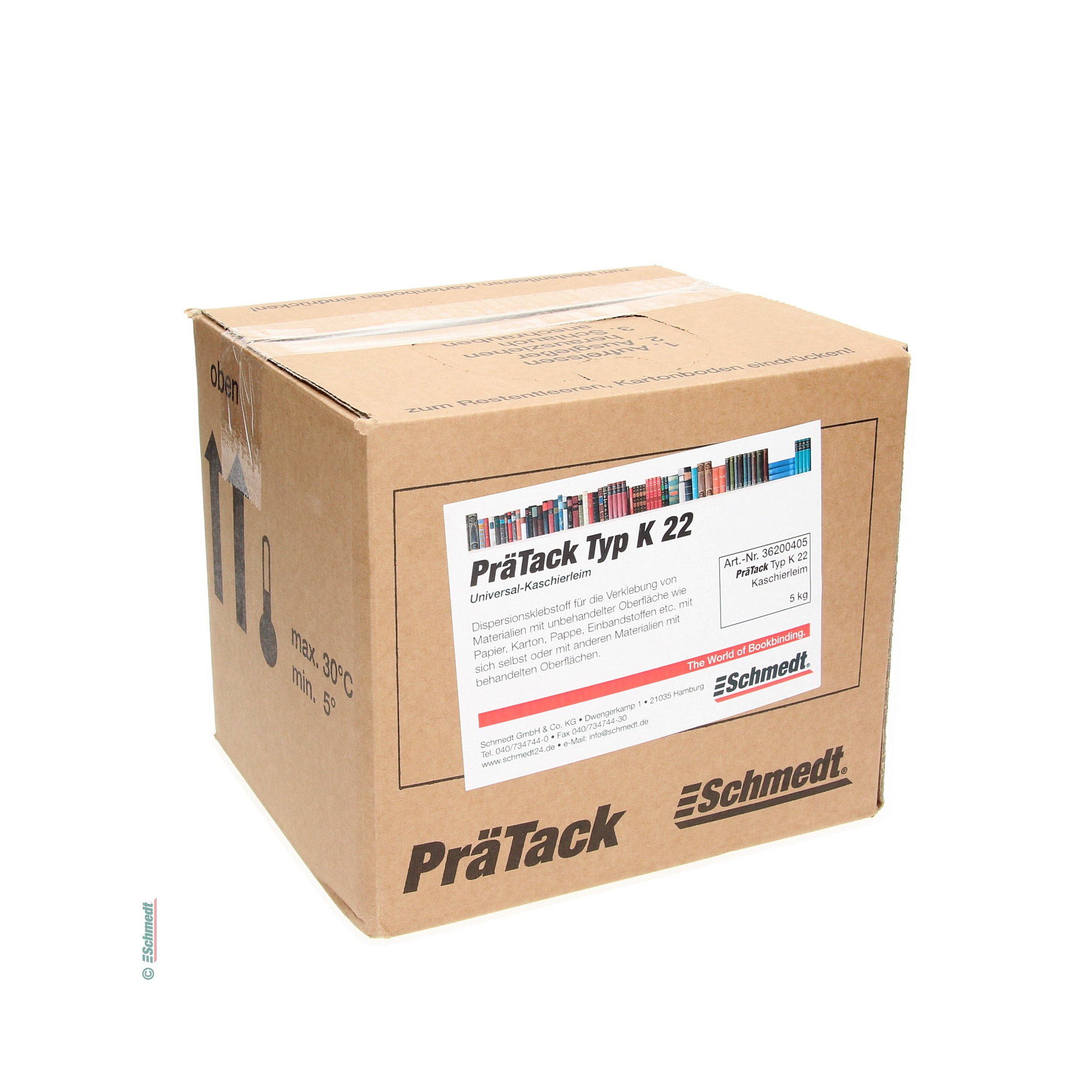 PräTack K22 - Contenido Bag-in-Box / 5 kg - para el contracolado de materiales de superficie sin tratar como papeles, cartones, cartulinas, ...