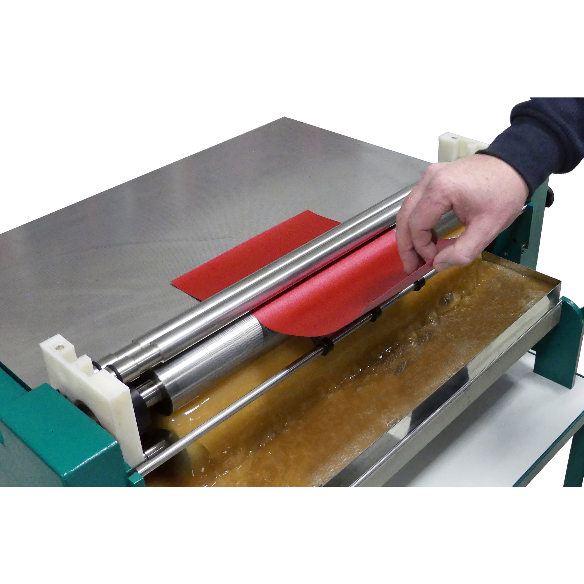 PräziCoat | Two-roller gluing machine - for cold and hot glue - Applications: cloth sheets, laminated cover paper, paper, cardboard, leather... - image-3