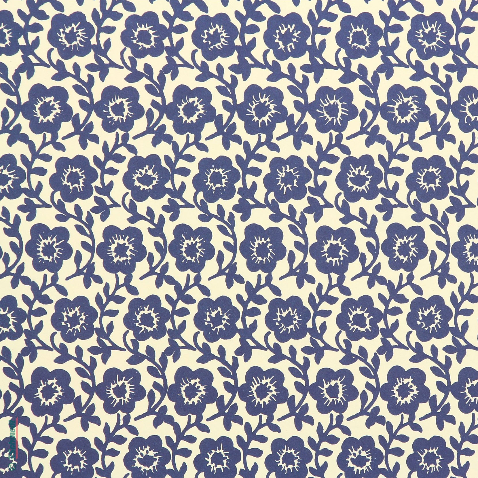 422-Retro Feldblumen blau