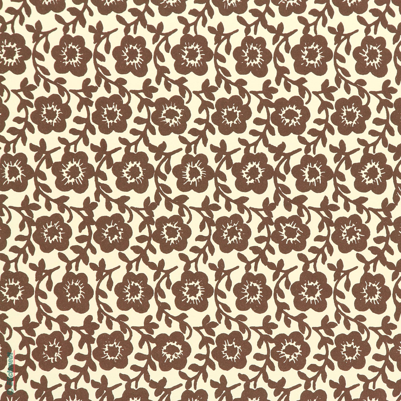 426-Retro Feldblumen braun
