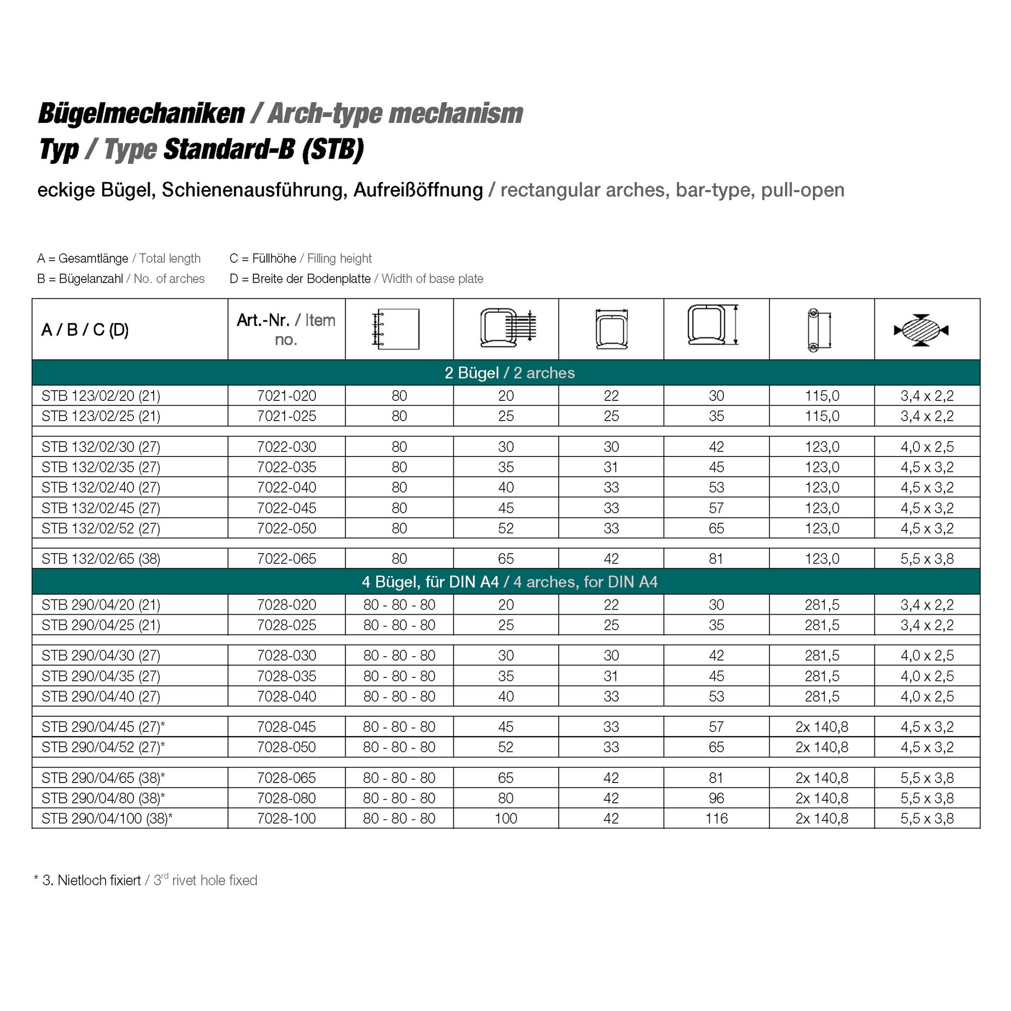Bügelmechanik mit 2 Bügeln Standard B - für Lochabstand 80 mm [A4] - Mechanik für die Herstellung von Ringbüchern und Ordnern.... - Bild-2