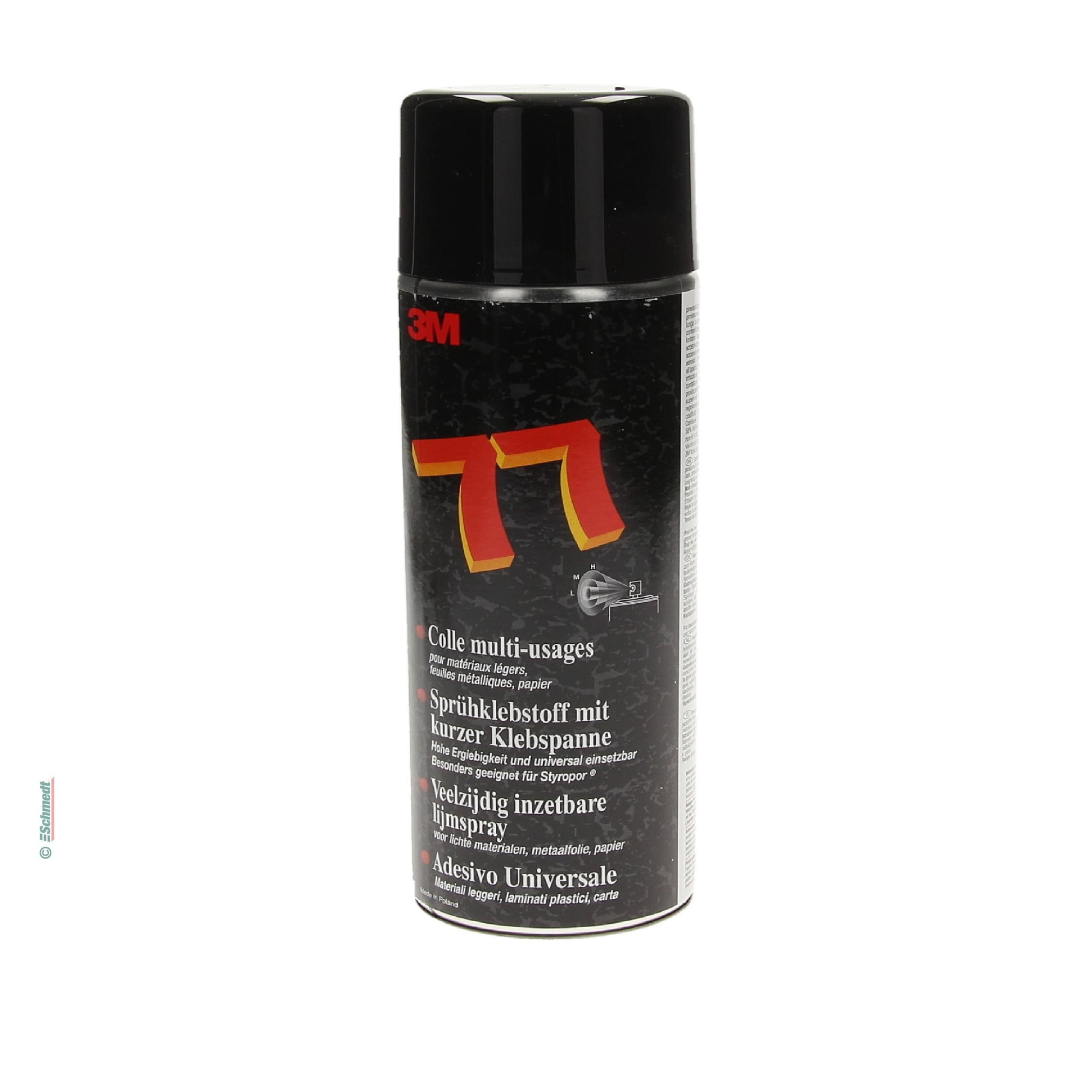 Spray adhesive Type 77 - for permanent bondings - for mounting insulating materials such as polystyrene, rock and glass wool, felt, cloth, p...