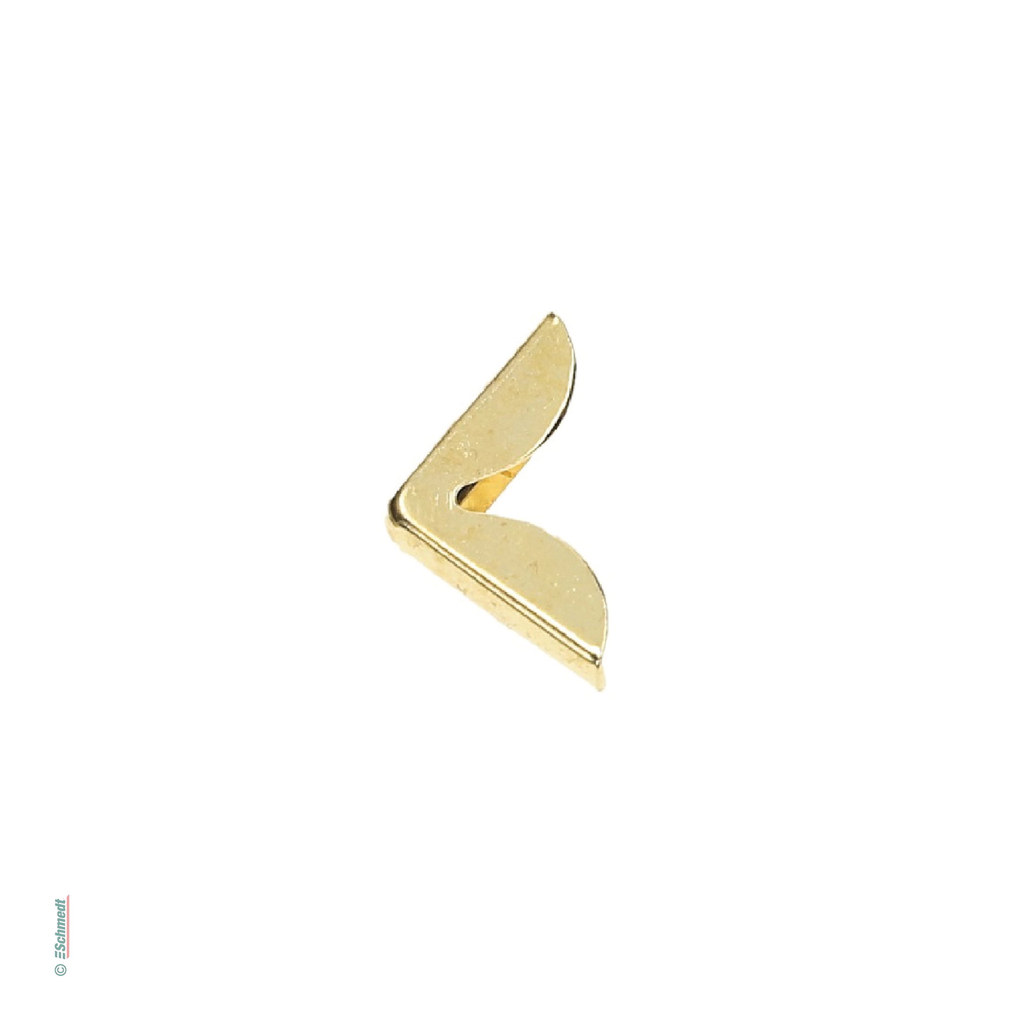 Cantonera de metal | Colibrí - Color oro - Dimensiones 15 x 15 mm - Aplicación: para montar en los cantos de libros, menús, agendas de bolsi...