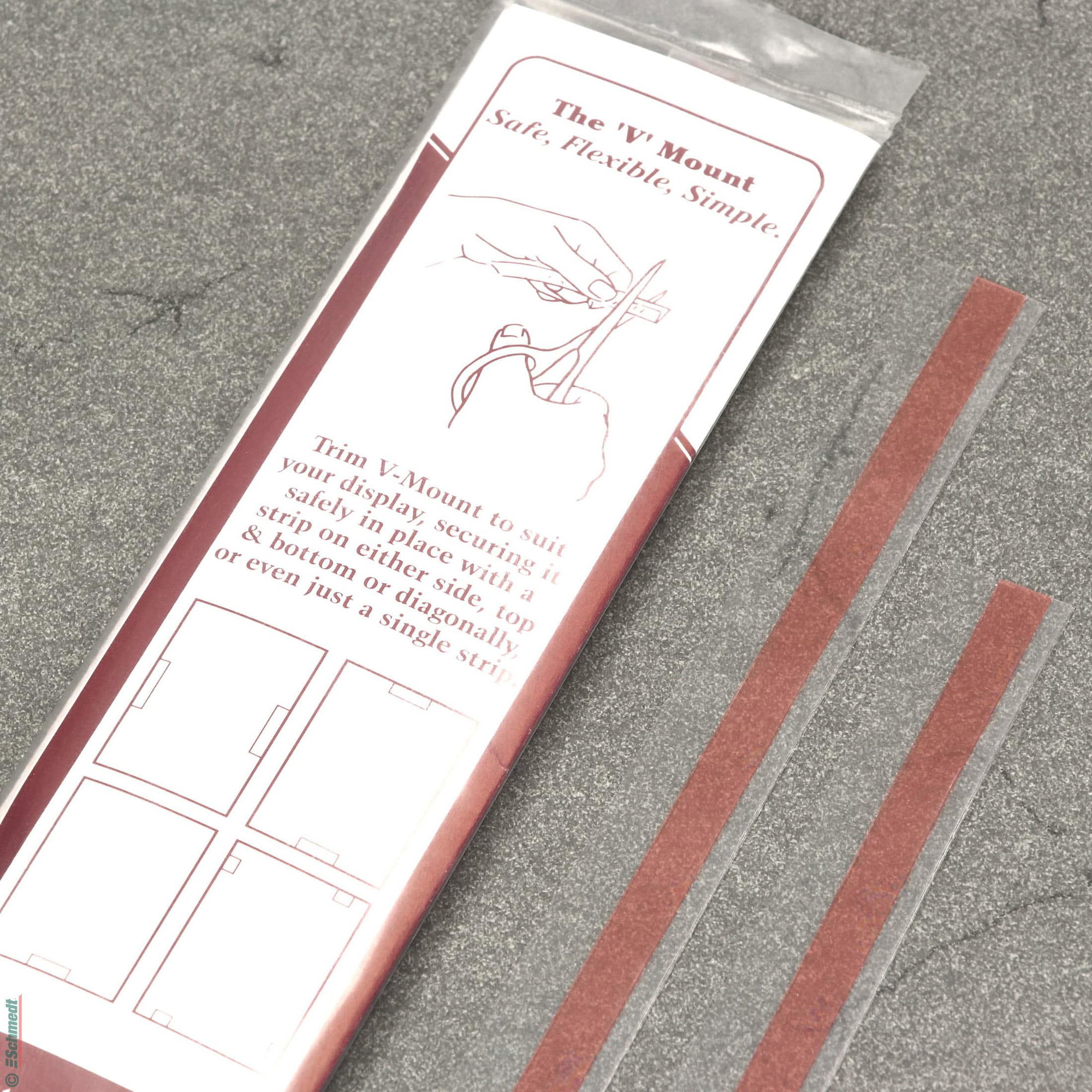 Secol V Mount Strips - tiras de montaje - tiras dobladas de film de poliéster - montaje temporal de originales cuando la parte trasera del o... - imagen-4
