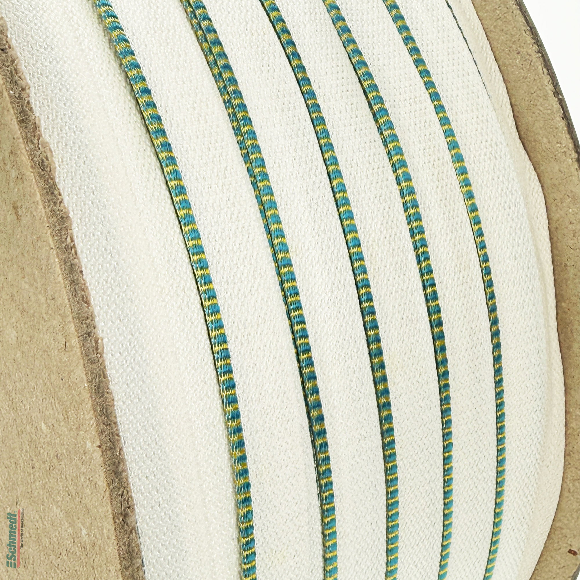 Kapitalband - Premiumqualität - Farbe A52 -blau/gelb - Rollenlänge (in m) 500 - Farbiges Band, auch Kopfband genannt, das bei Hardcover-Büch... - Bild-2