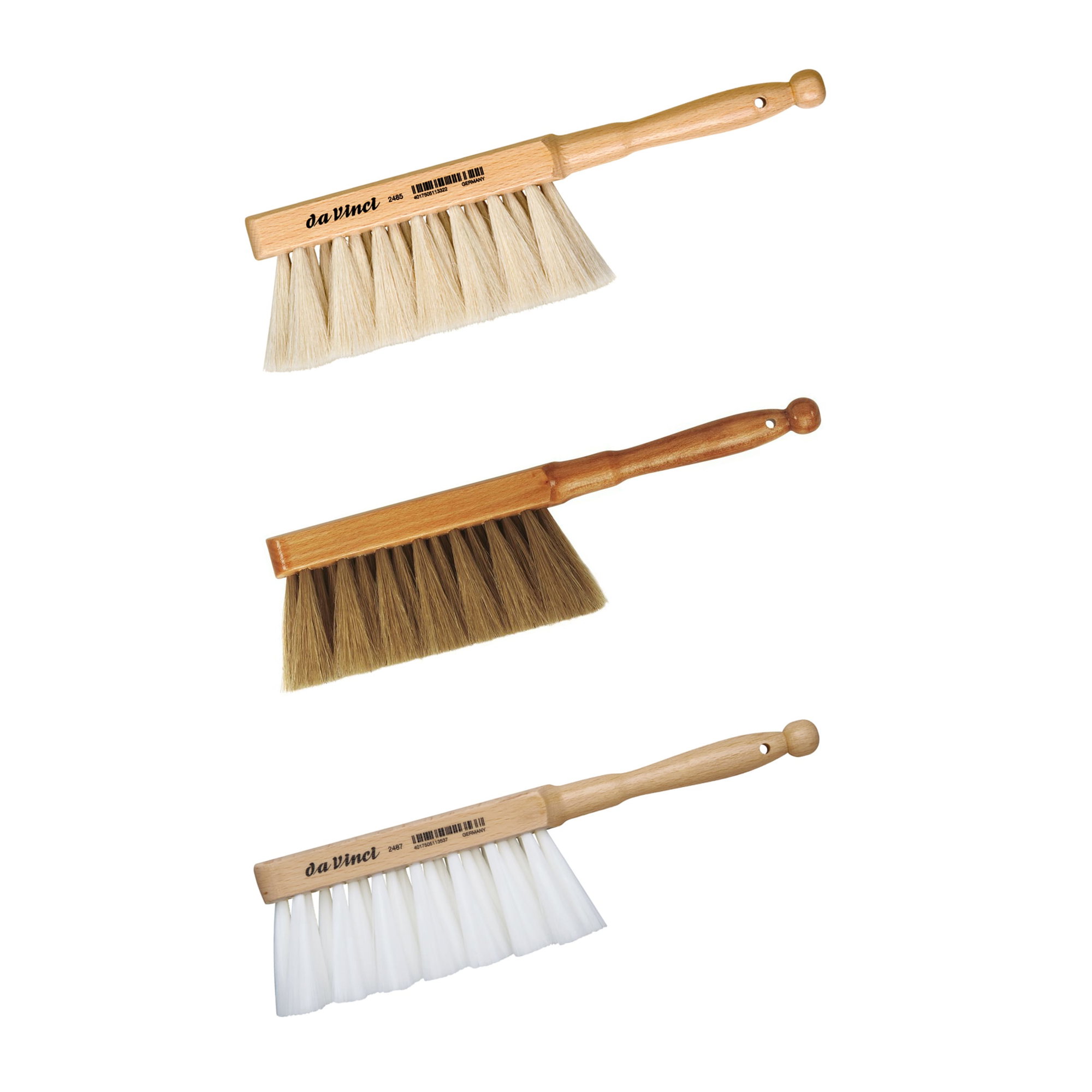 da Vinci Brosse de dépoussiérage - manche en bois vernis incolore - pour enlever des restants de 
gomme, de la poussières, des fibres etc. ...