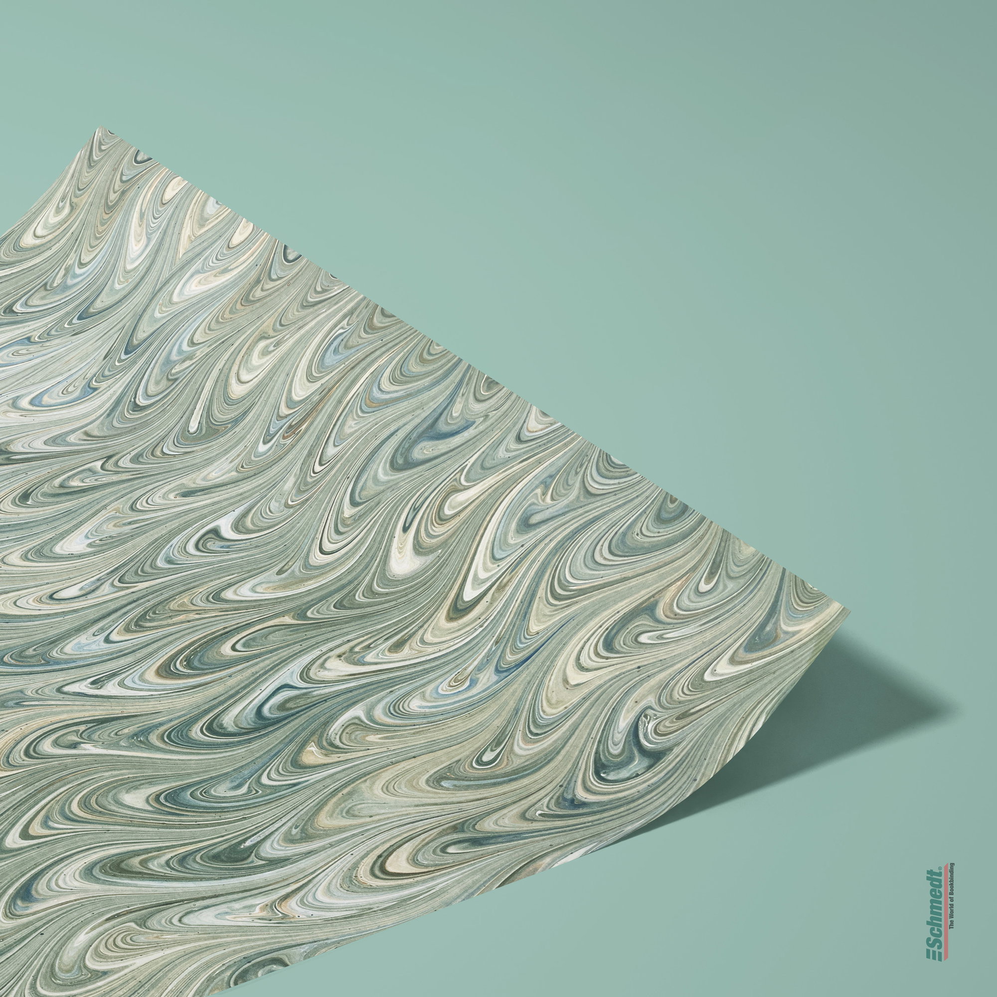 Genuine French marbled paper - Colour 054 - blue/brown - Format 65 x 50 cm (SG)... - image-2