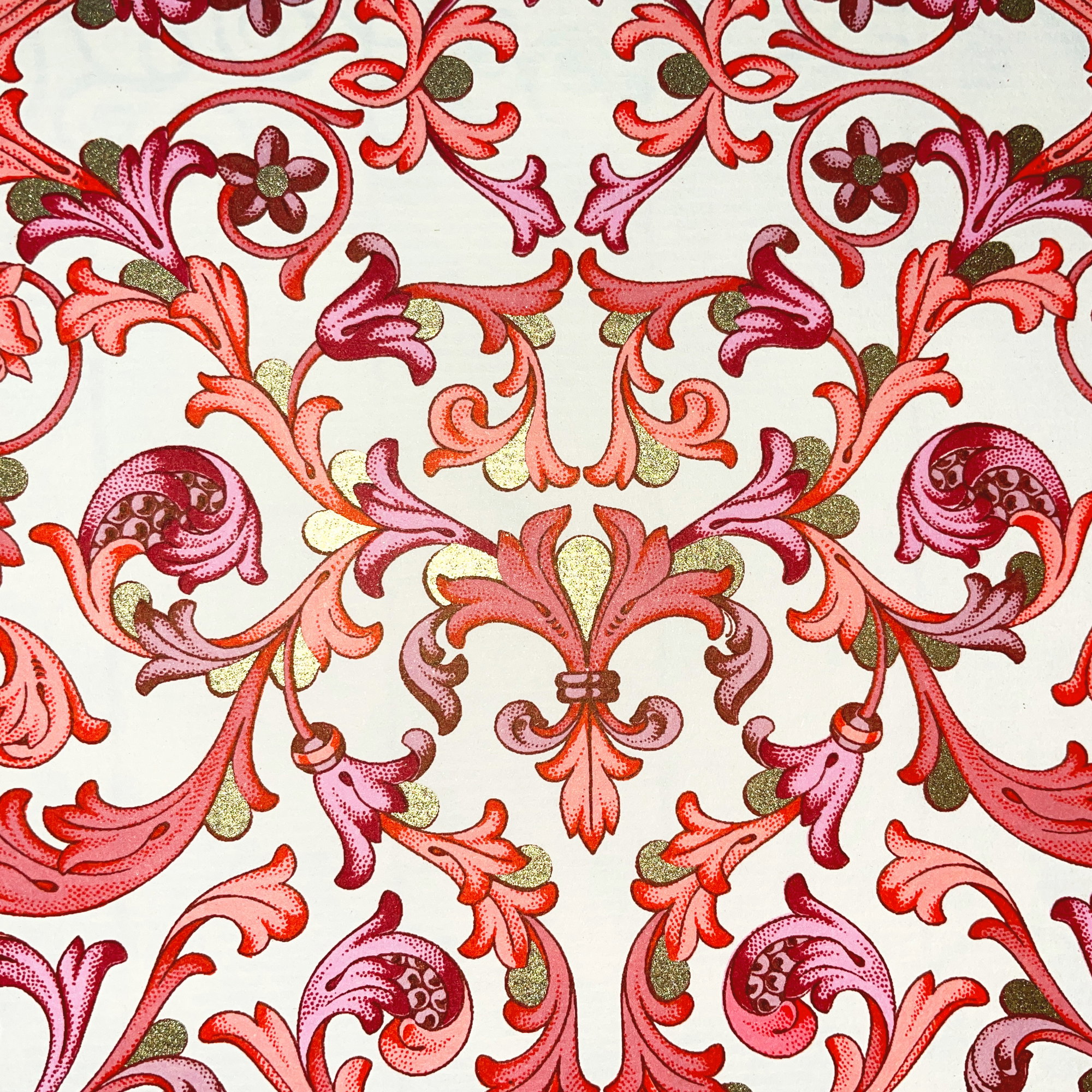 Florentine paper, mat - Colour 136 - Petit Fleur No. 1 - printed Italian paper used as cover paper for books, boxes and cases or to line the... - image-1