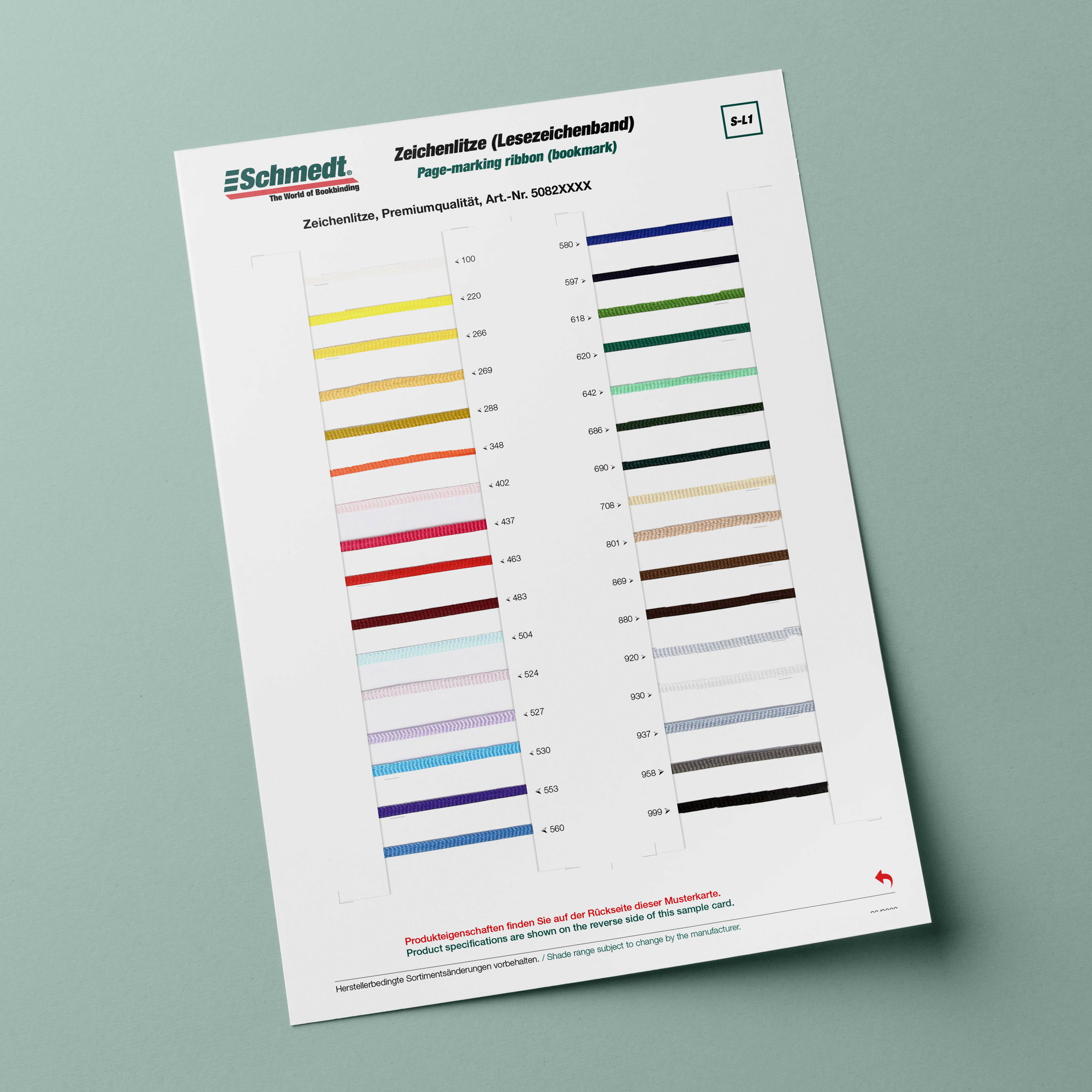 Tarjetas de muestras Cinta de registro - Tipo S-L1 Marcapáginas, calidad superior - ... - imagen-1