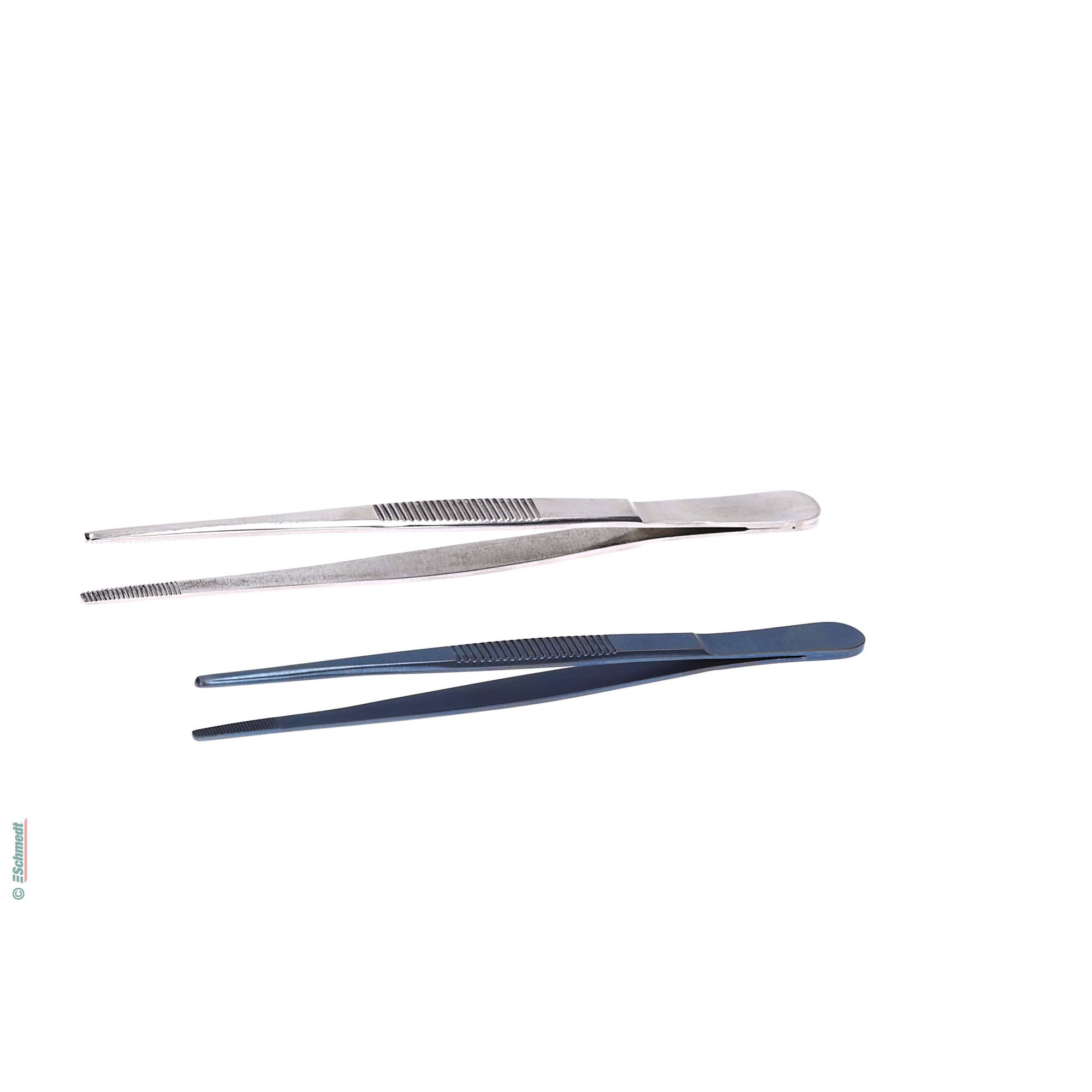 Tweezers, blunt - with grooves on the tip - for precise replenishment, fitting, handling of small parts...