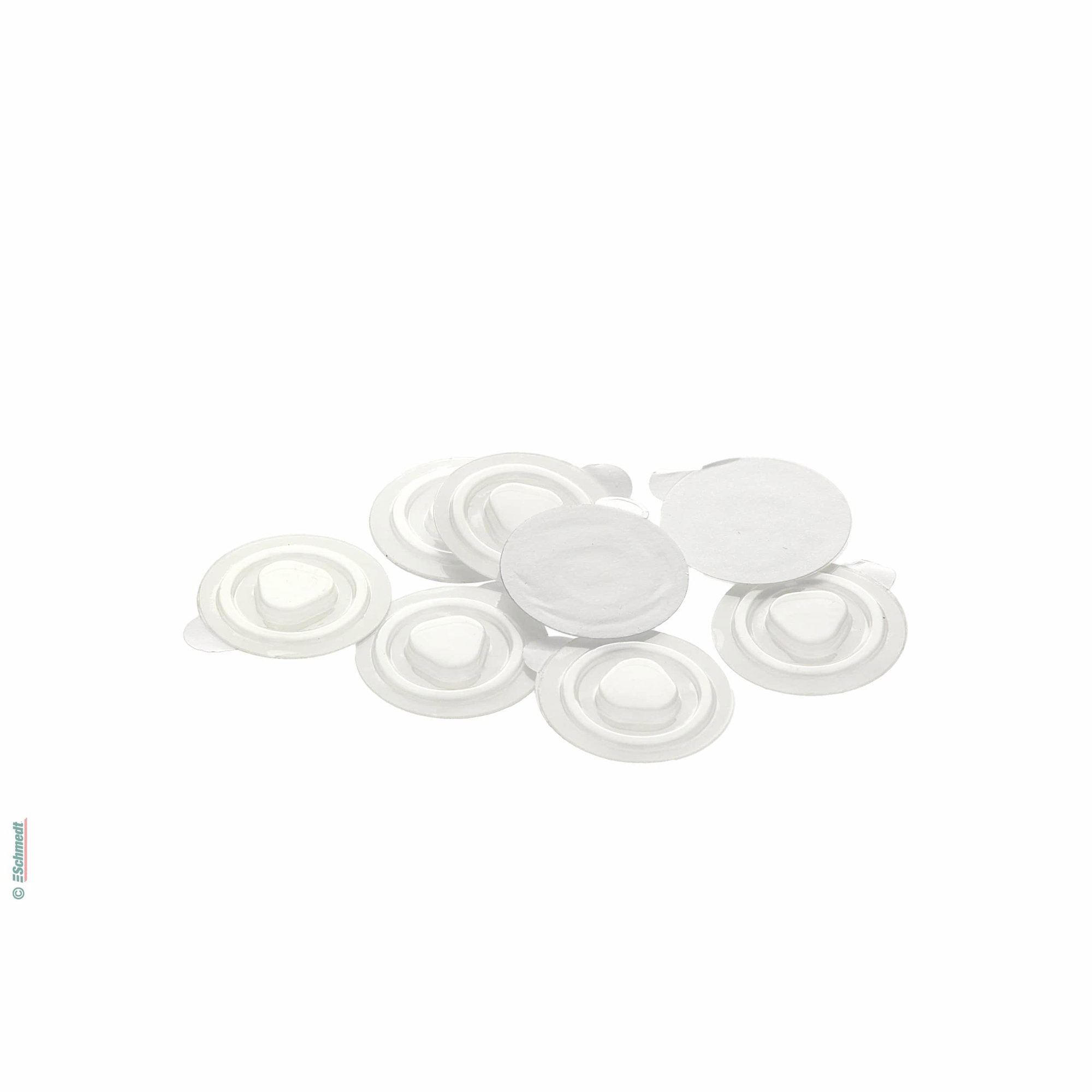 CD fasteners, self-adhesive - Colour transparent - to mount CDs and DVDs into brochures, folders, files, schoolbooks etc....