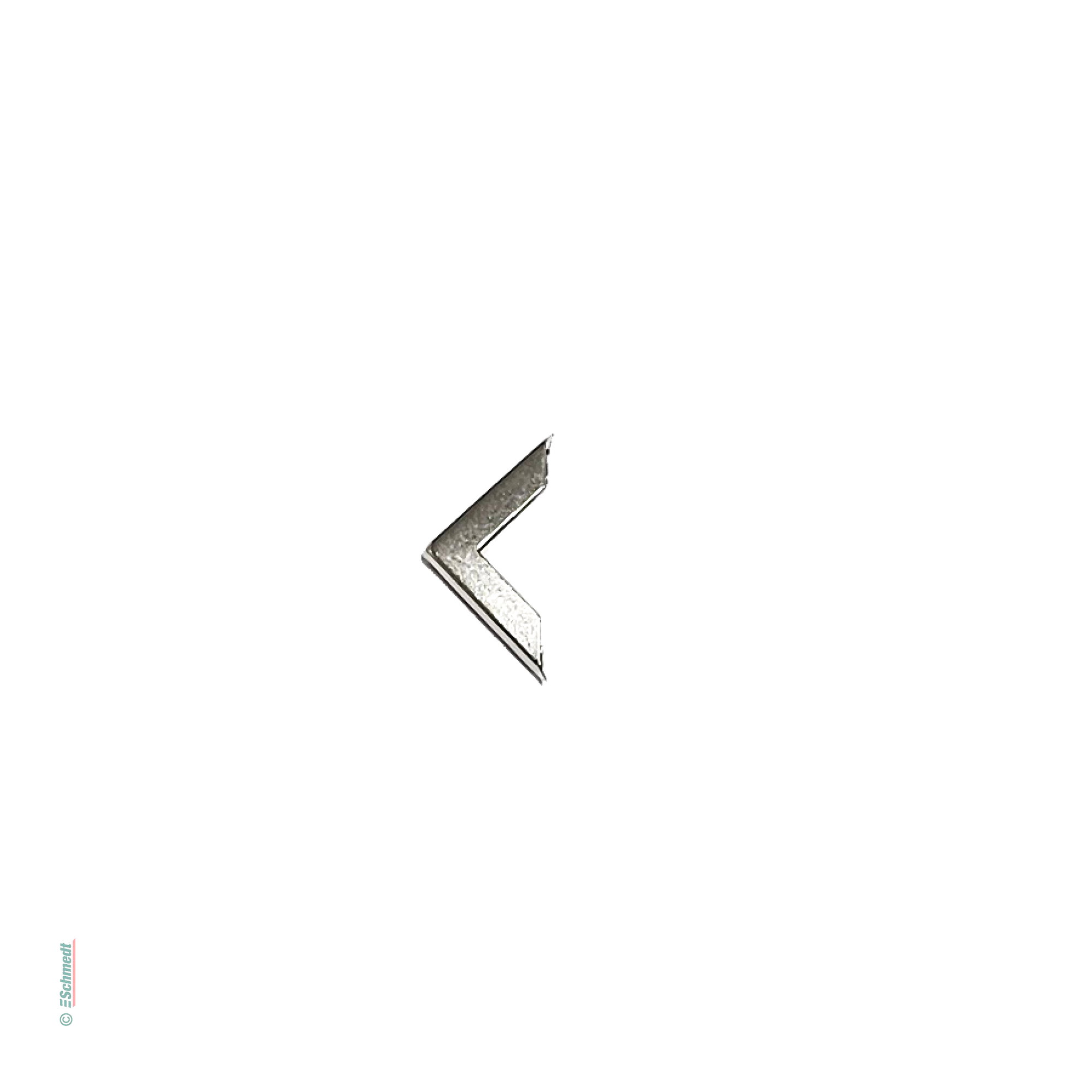Buchecke aus Metall • Gerade - Abmessungen 22 x 22 mm - Farbe silber - zum Anbringen an die Ecken von  Büchern, Taschenkalendern, Speisekart...