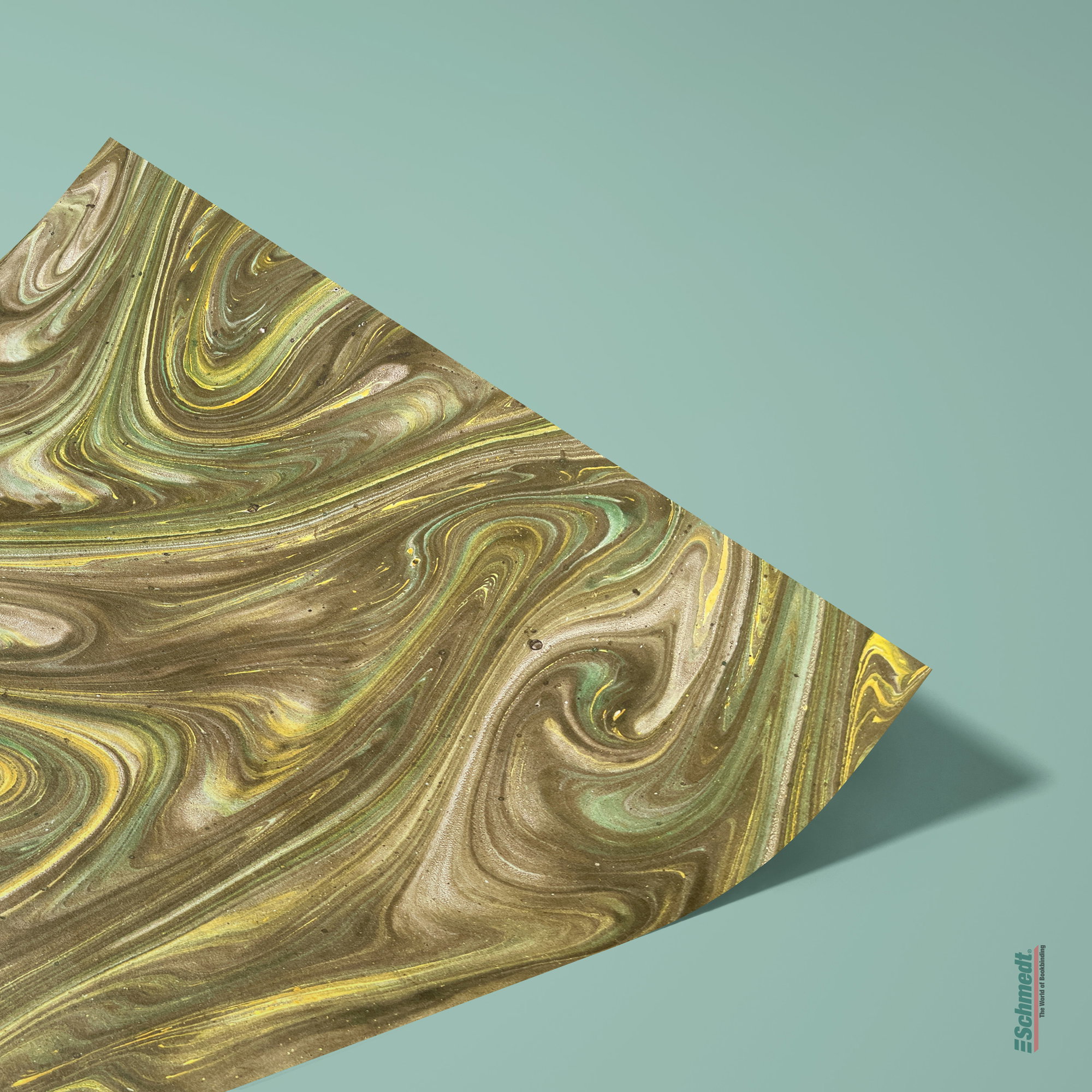 Genuine French marbled paper - Colour 075 - brown/green - Format 65 x 50 cm (SG)... - image-2