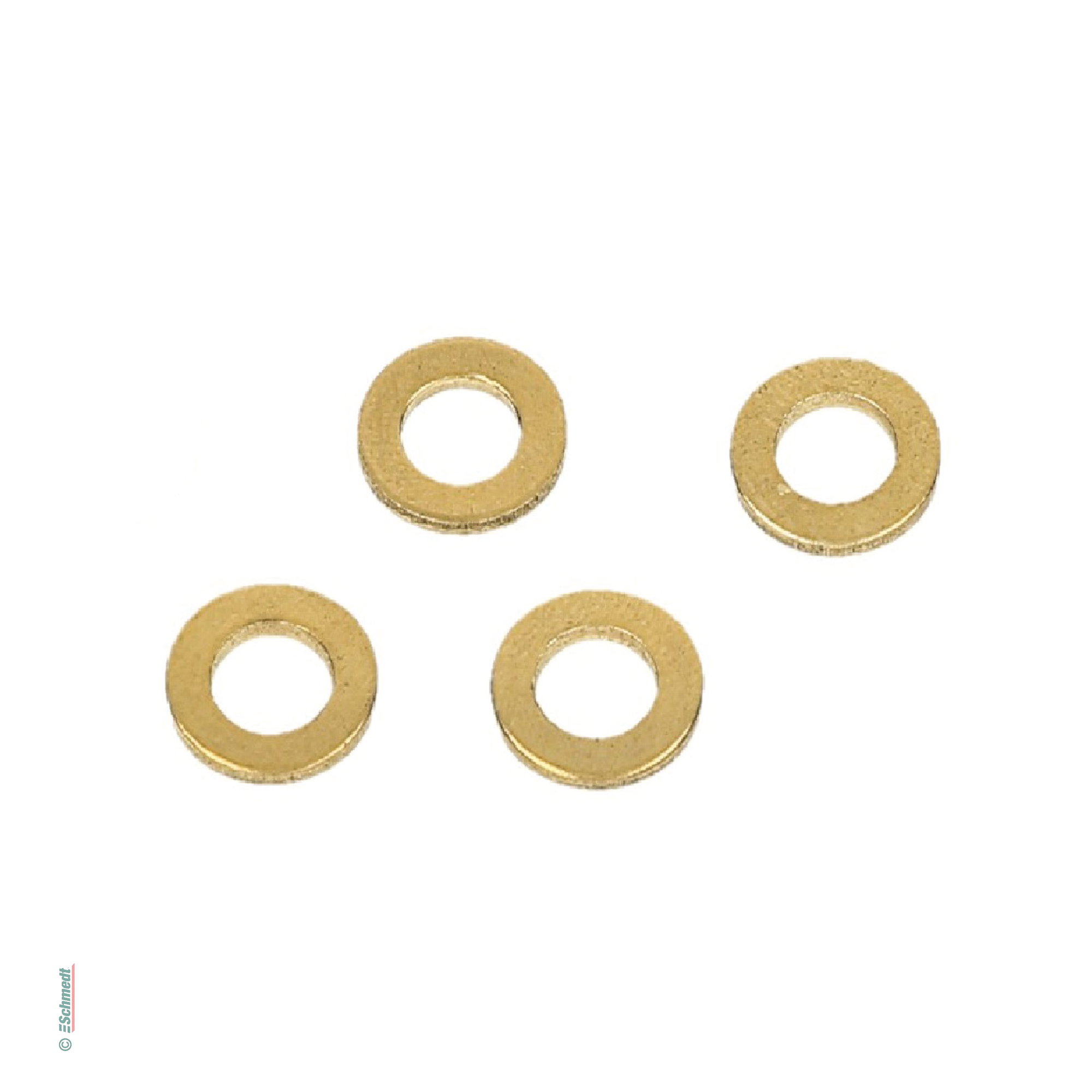 Washers for binding screws - premium quality - pure brass, golden - » Thickness: approx. 1 mm
» Outer Ø: approx. 9.8 mm 
» Inner Ø: 5.3 mm...