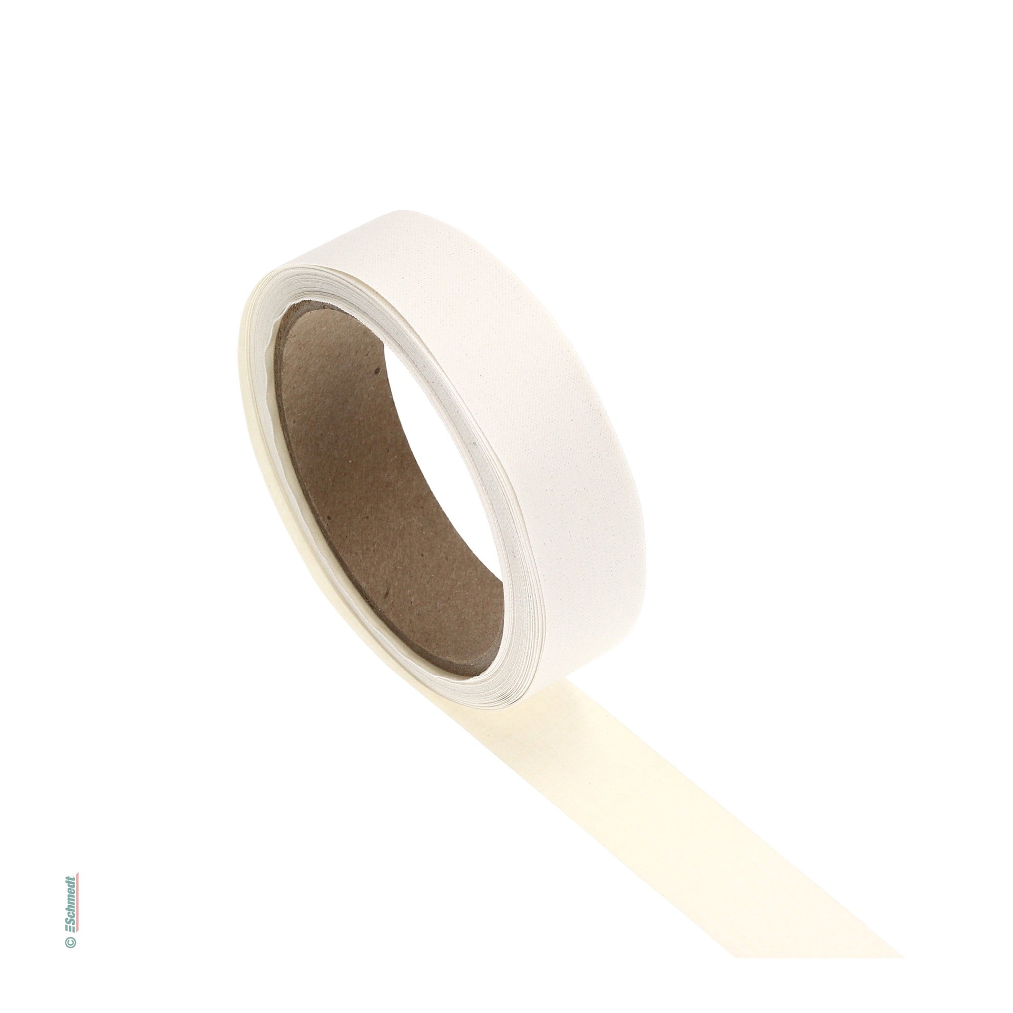 Cinta de montaje de lino, engomada - blanco - dimensiones del rollo: 25 mm x 9 m - para bisagras o trabajos de reparación o montaje, por eje... - imagen-1