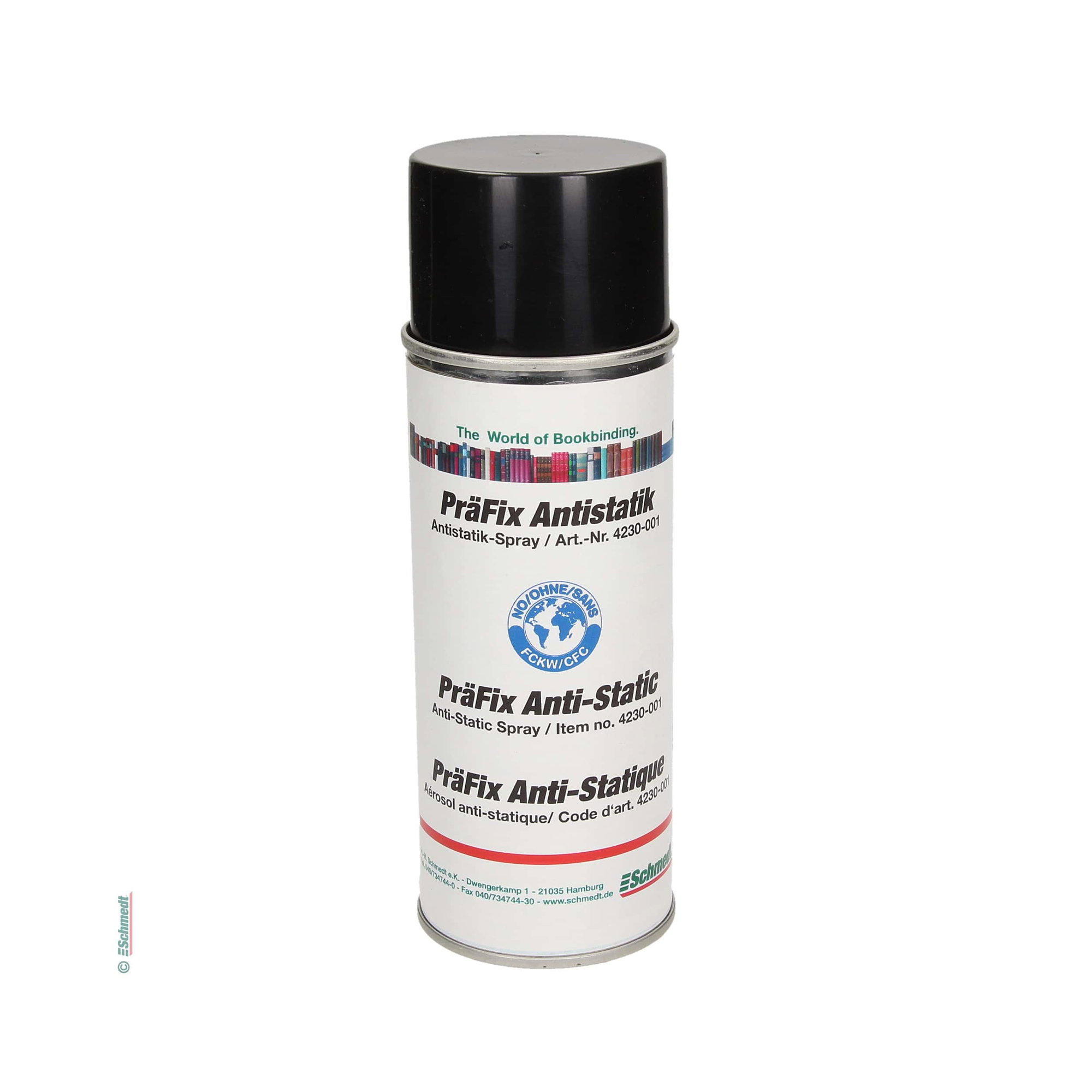 PräFix Antistatik - Bote de spray de 400 ml - Aplicaciones: máquinas impresoras y plegadoras, pantallas, carcases, vidrio acrílico, papeles,...