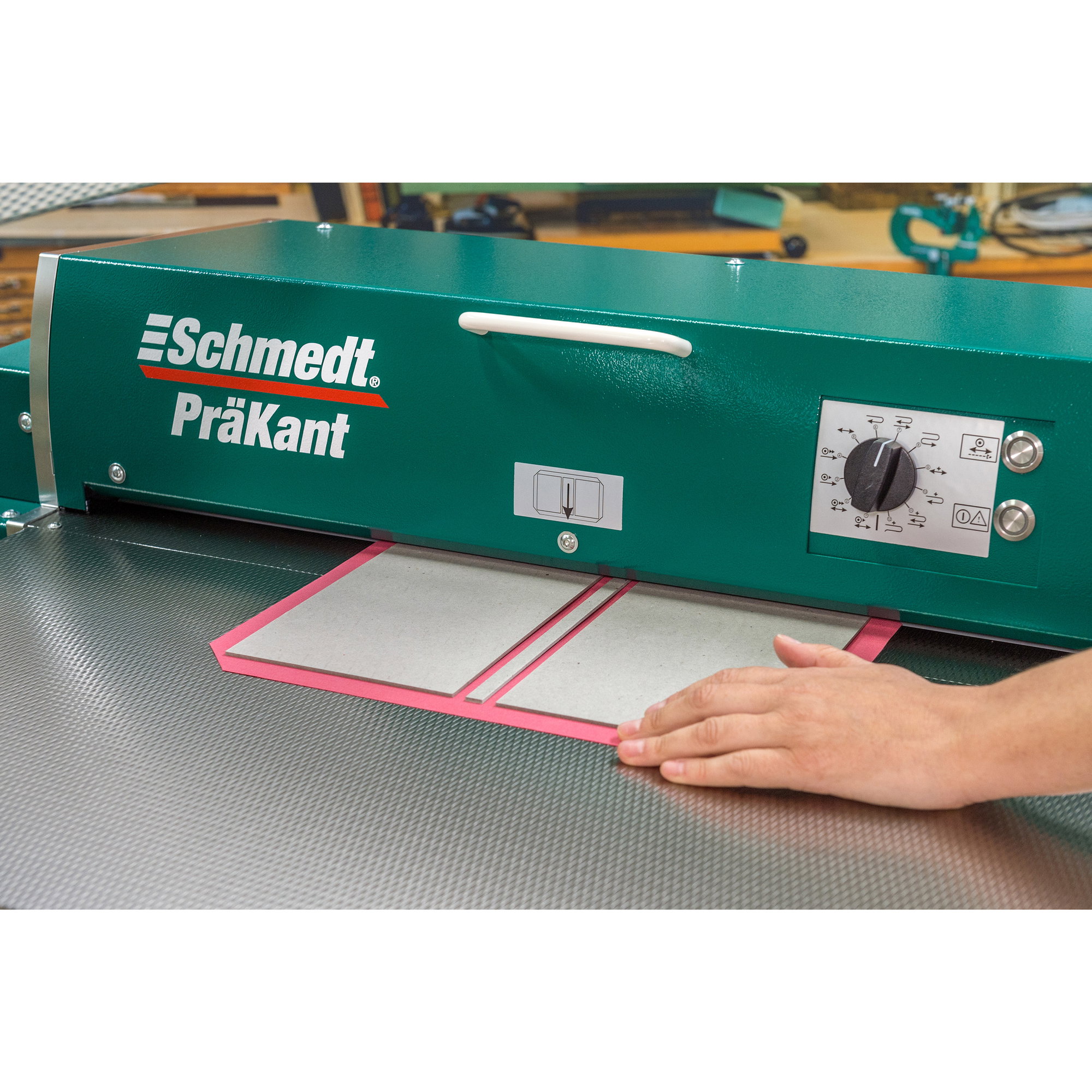 PräKant | Turning-in machine - Part of entry-level case-making system PräDeka - Applications: book cases, menus, integral cases, 
multi-par... - image-2