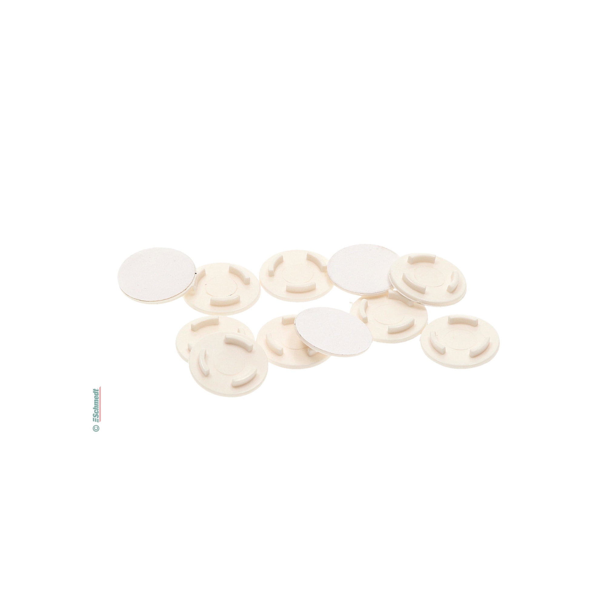 CD fasteners, self-adhesive - Colour white - to mount CDs and DVDs into brochures, folders, files, schoolbooks etc....