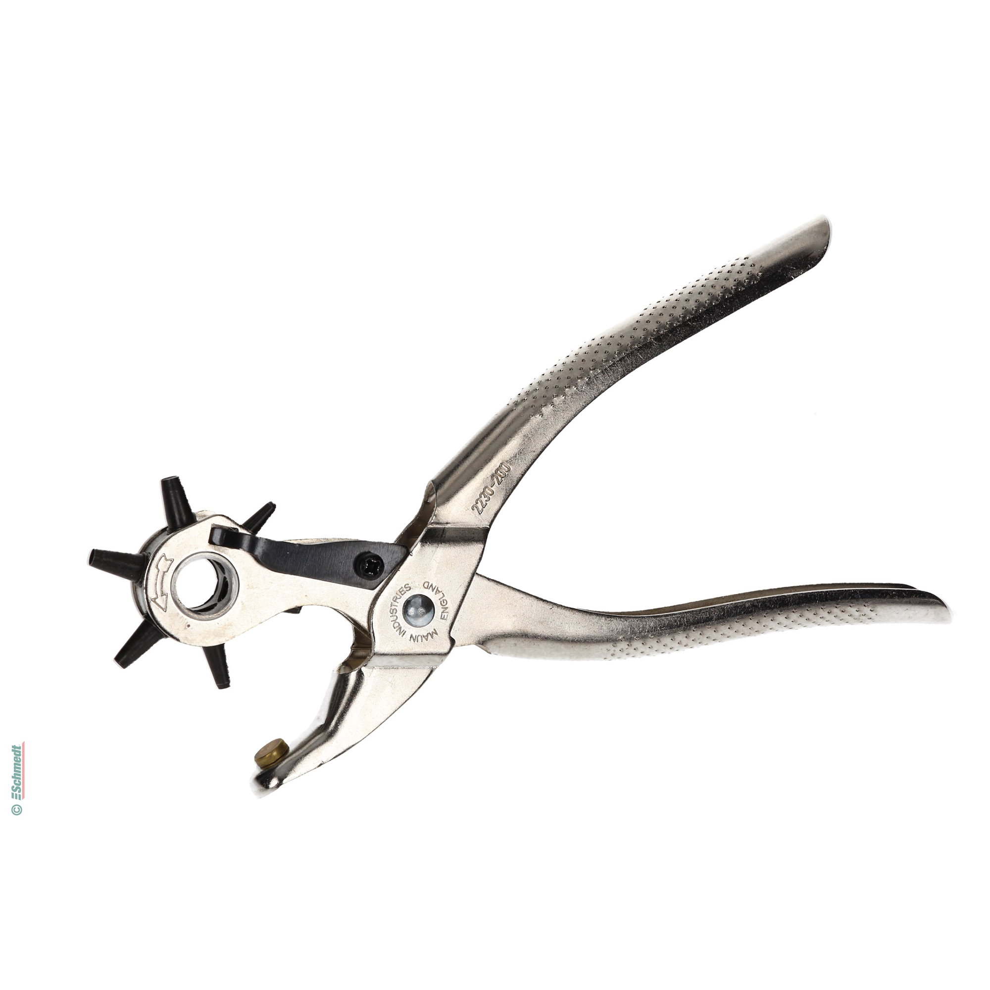 Emporte-pièce à pince revolver - avec outils à poinçonner Ø 2 - 4 mm - Application : pour le poinçonnage de trous dans le cuir, les textiles...