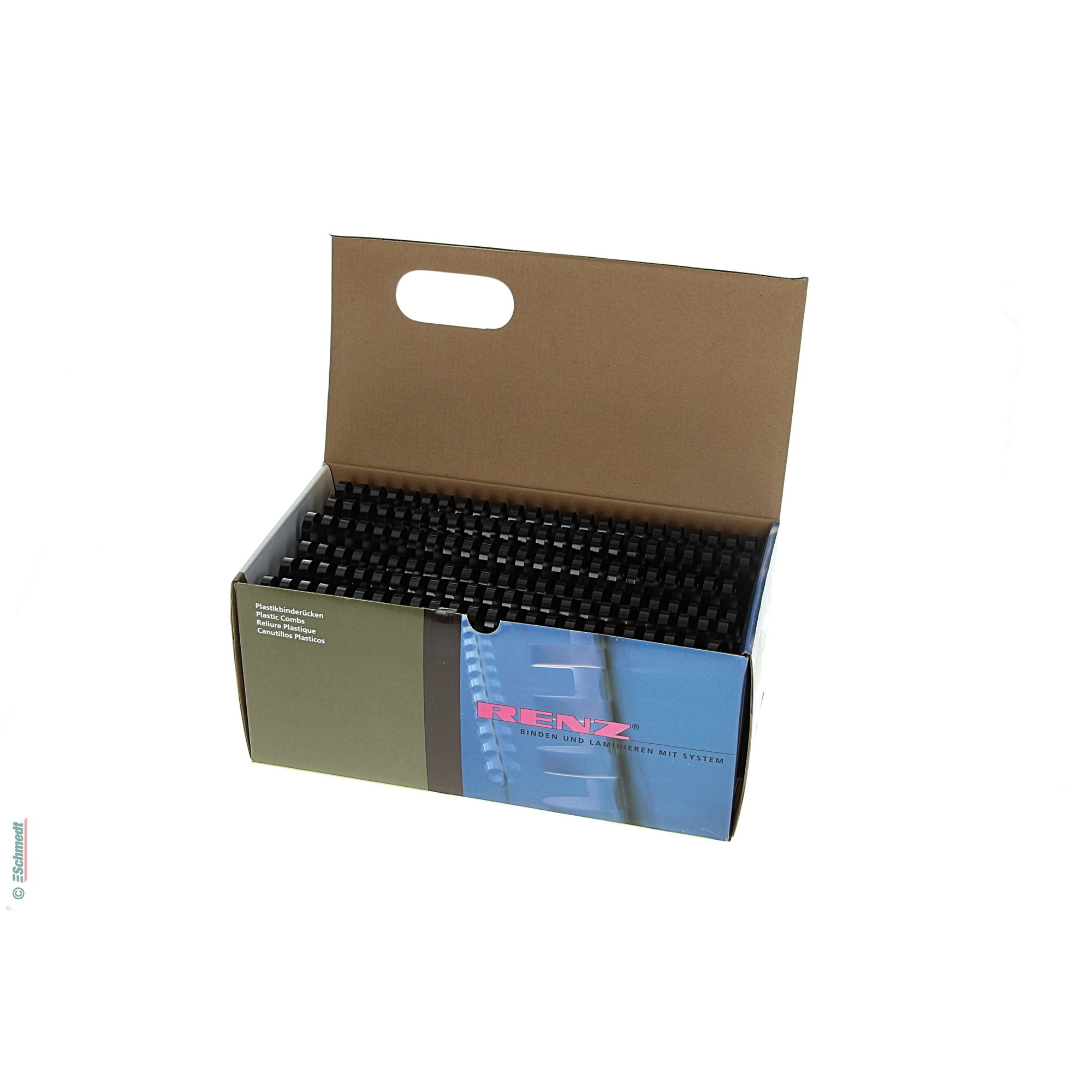 Plastic binding combs - round (limited) - Diameter (in mm) 16 - Colour # 002 - black - to be processed in plastic-comb binding machines... - image-2