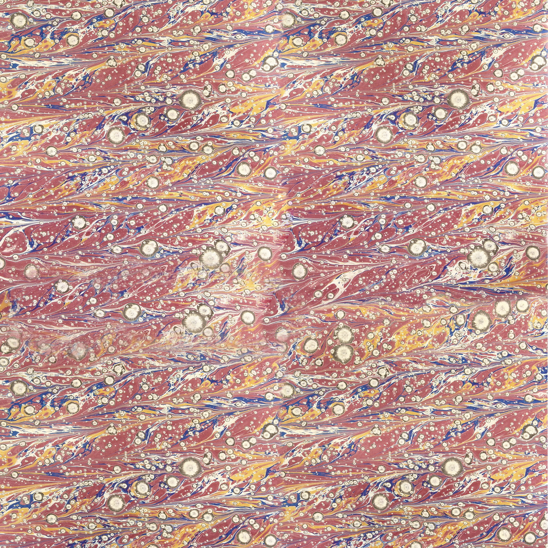Genuine marbled paper, handmade - Colour 666 - sunspot, multicoloured - Grammage 90 gsm - for book covers, boxes or crafts... - image-1