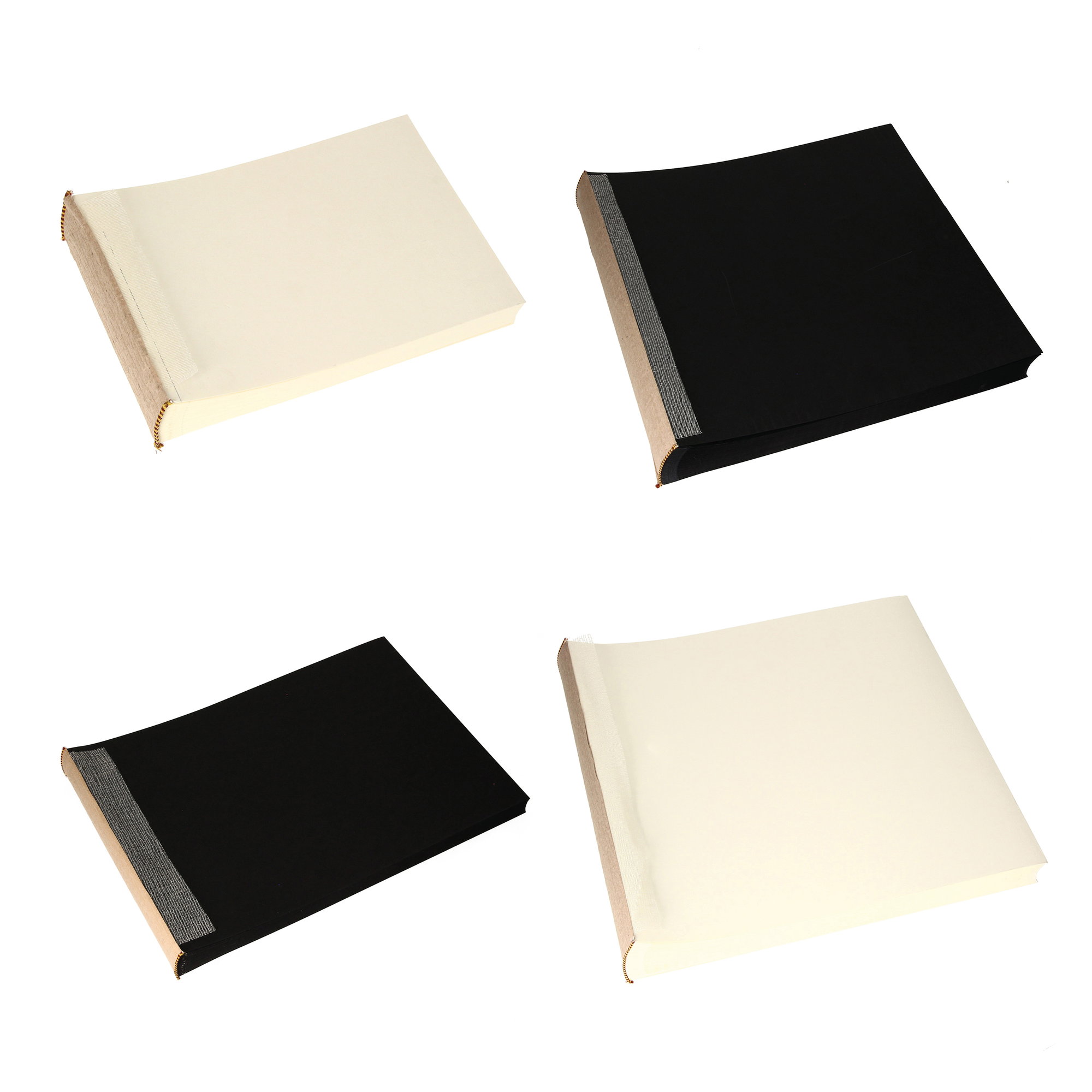 Album photo en blanc - renforcé par papier crêpé et mousseline - Album photo en blanc (vide) pour fabriquer un album photo avec une couvertu...