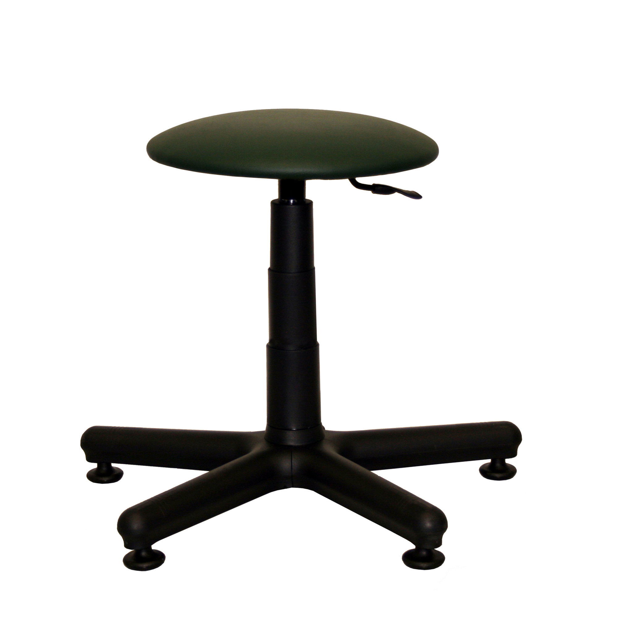 Tabouret Type Goliat TS12 - avec siège rembourré en similicuir - Tabouret avec base en acier noir et assise rembourrée en similicuir vert. L... - image-1