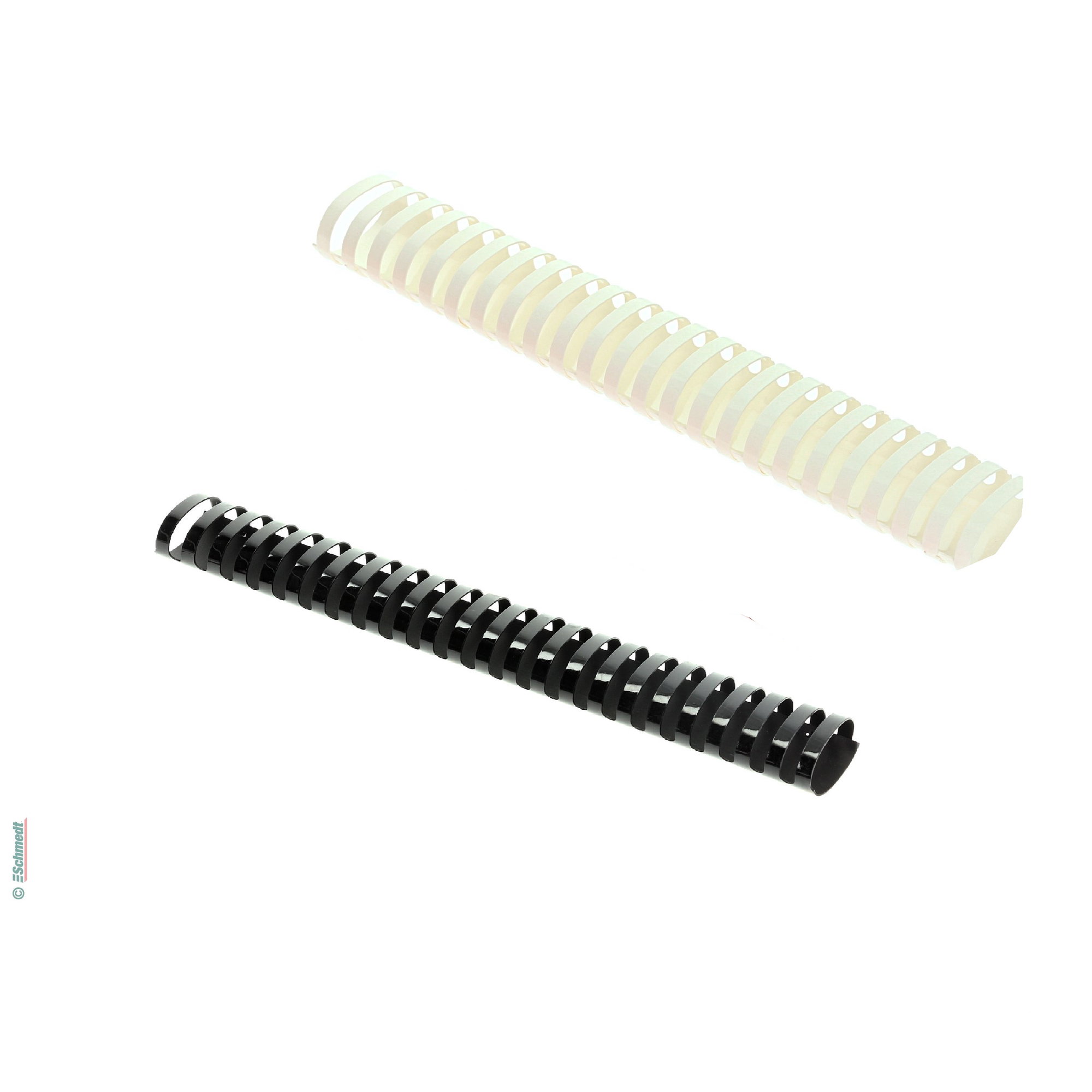 Plastic binding combs - oval - EUROP pitch - 24 rings - for DIN A4 - to be processed in plastic-comb binding machines...