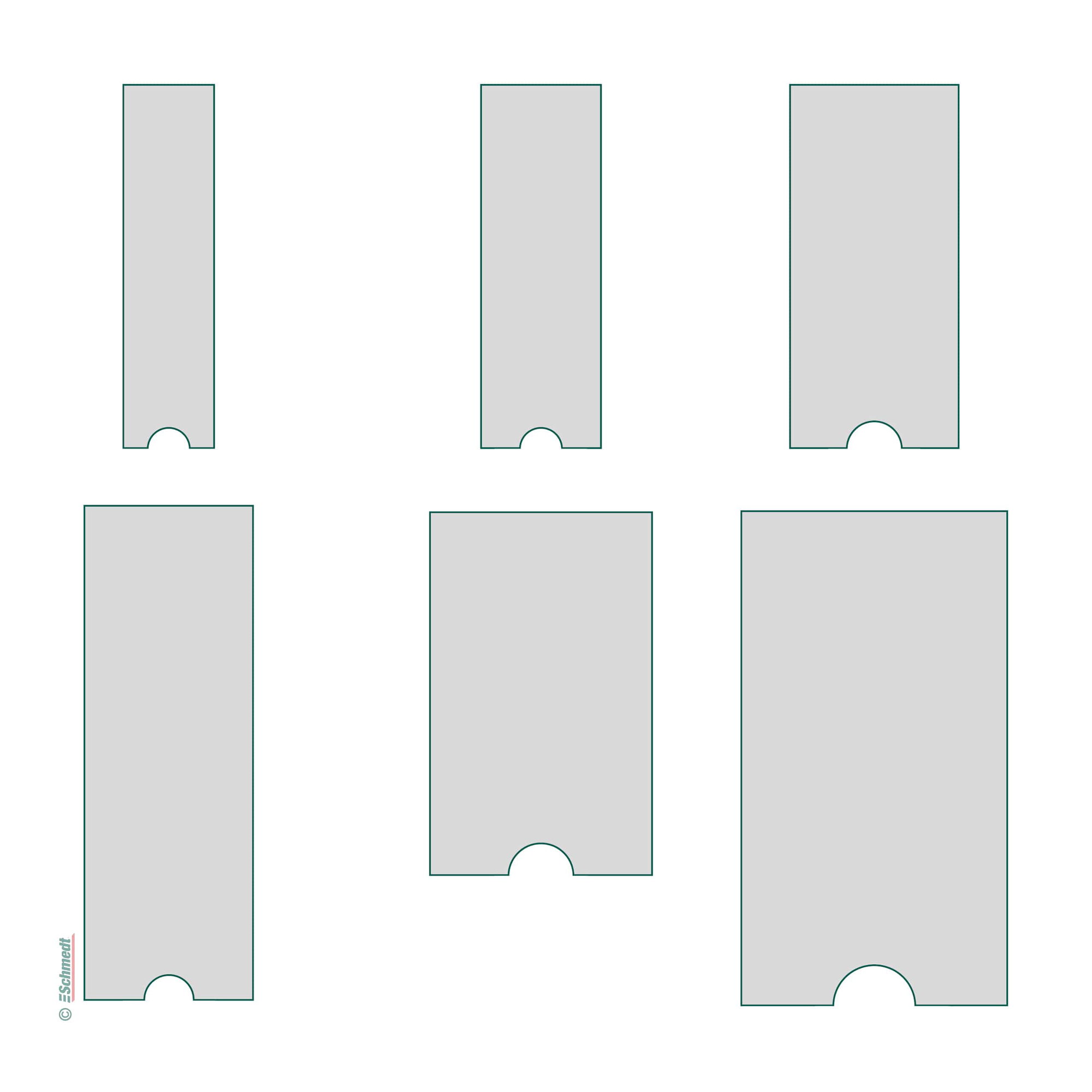 Bolsillos para  etiquetas de film transparente - lado trasero autoadhesivo - para pegar en el lomo de carpetas, en estanterías, etc. con el ...