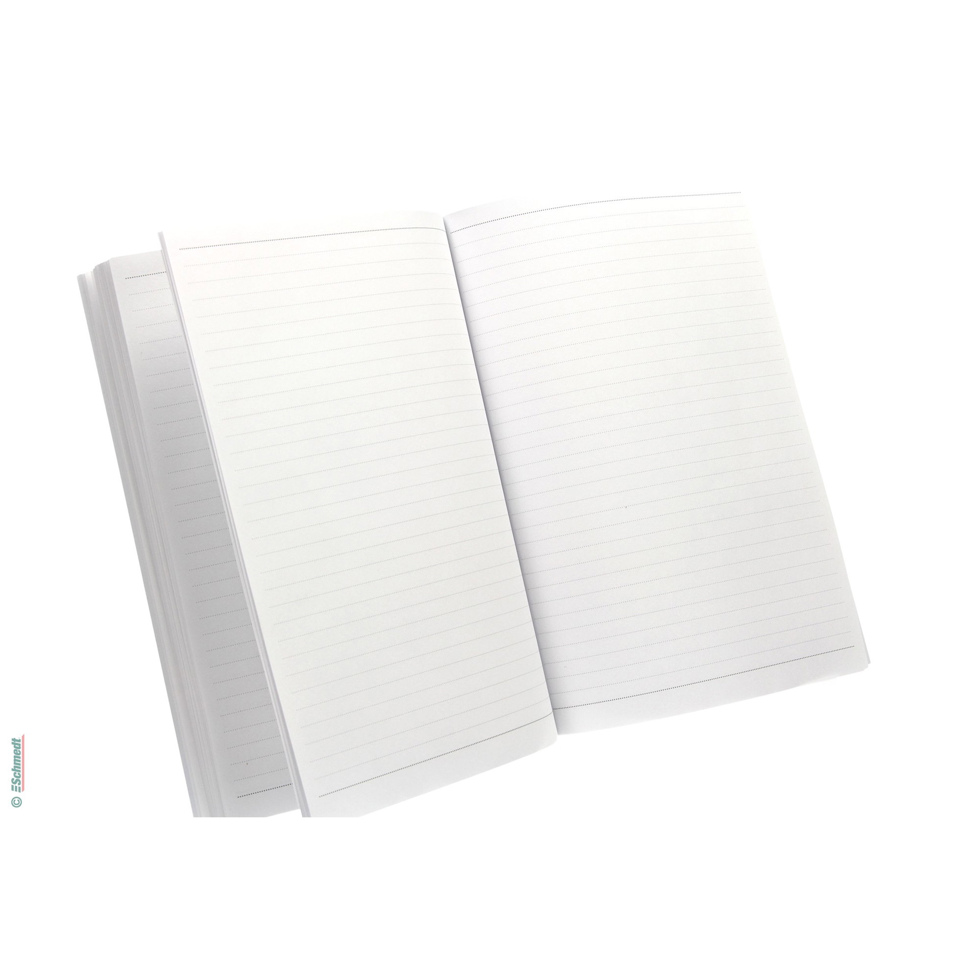 Buchblock-Rohling - Farbe hellweiß - Abmessungen 148 x 210 mm - Druckbild liniert - Blanko-Buchblock (Leerbuch) zur Herstellung von Notizbüc... - Bild-1
