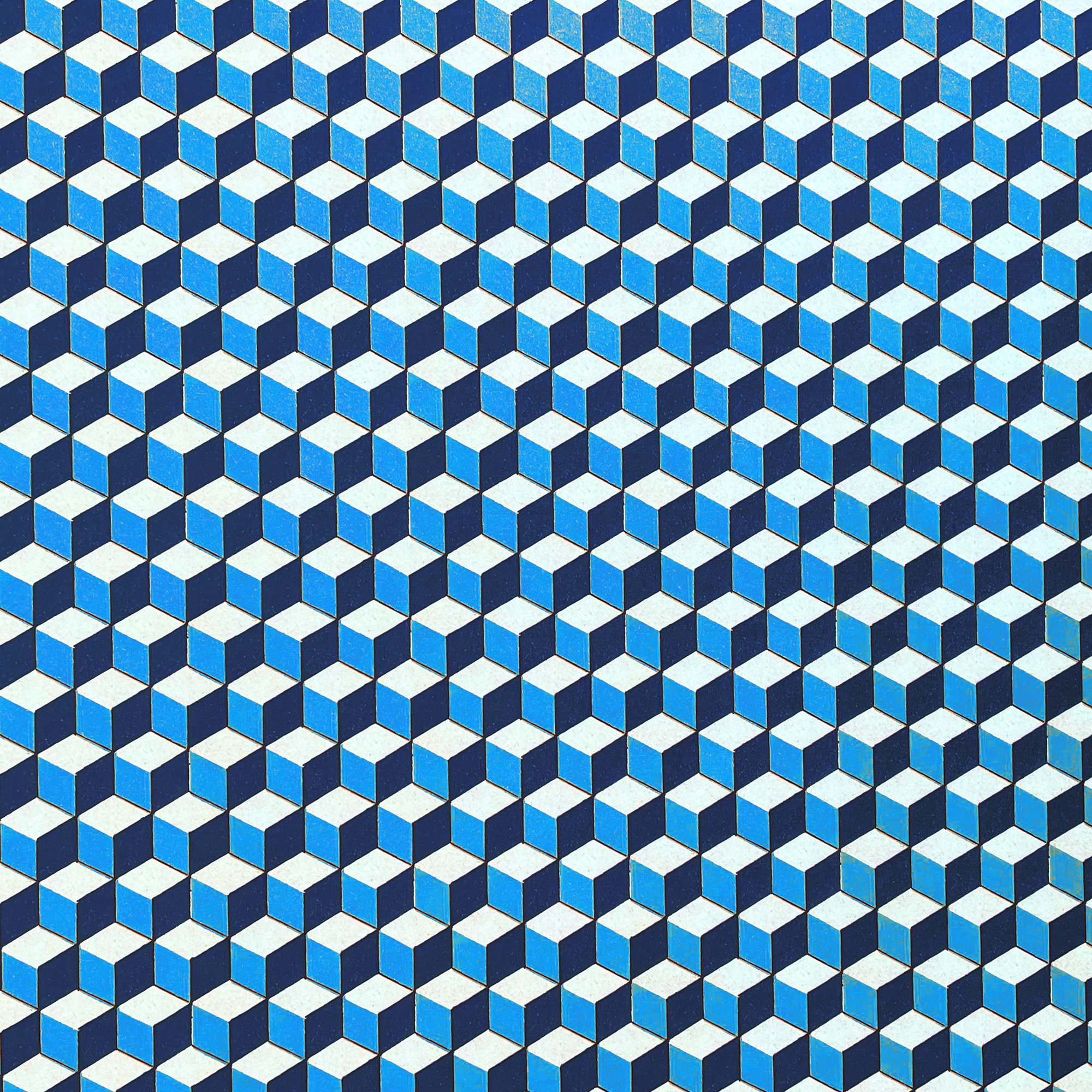 003 - Cubos geométricos azules