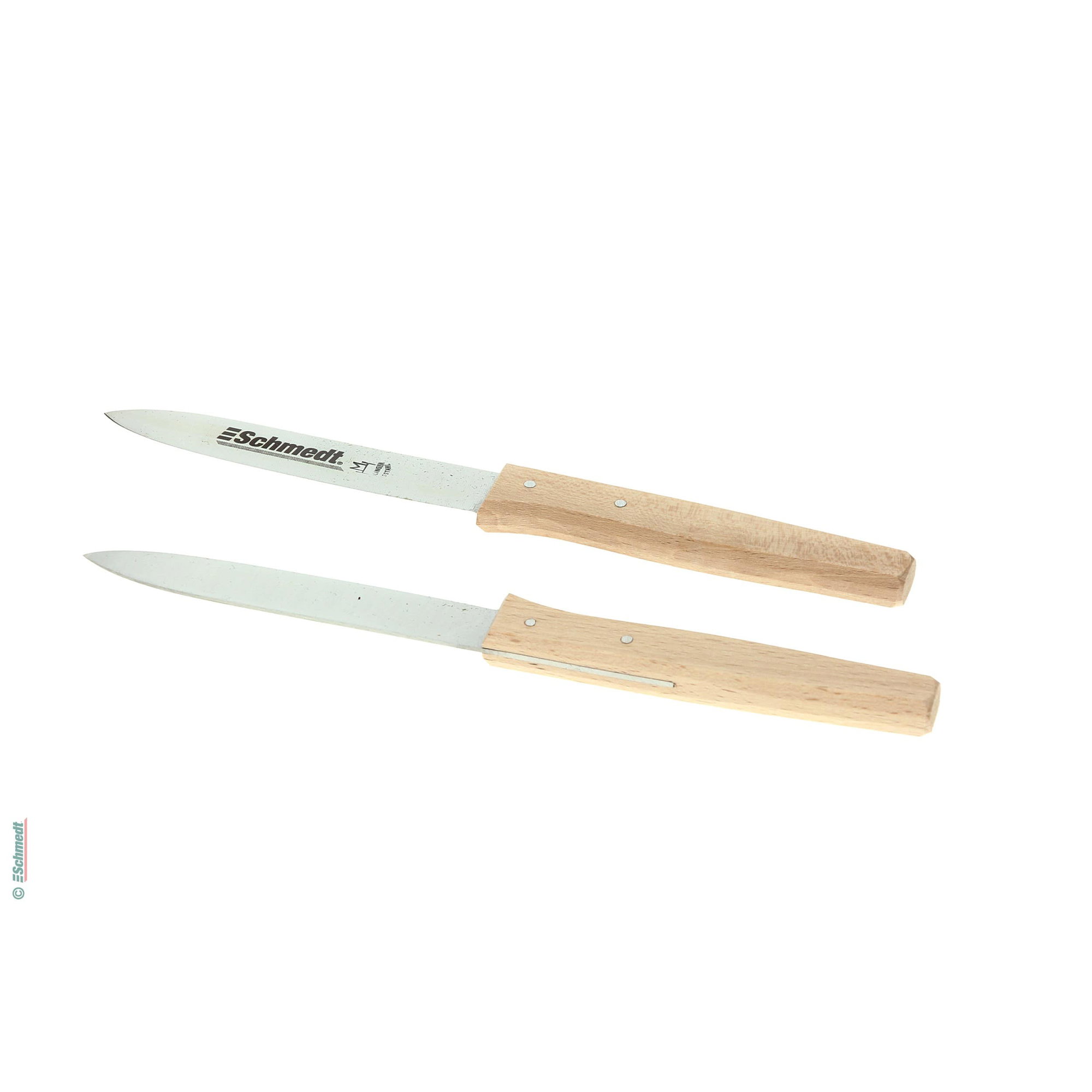 Buchbinder-/ Papiermesser mit hellem Holzgriff - Gesamtlänge (in mm) 240 - Klingenlänge (in mm) 115 - mit flexibler, einseitig geschliffener...
