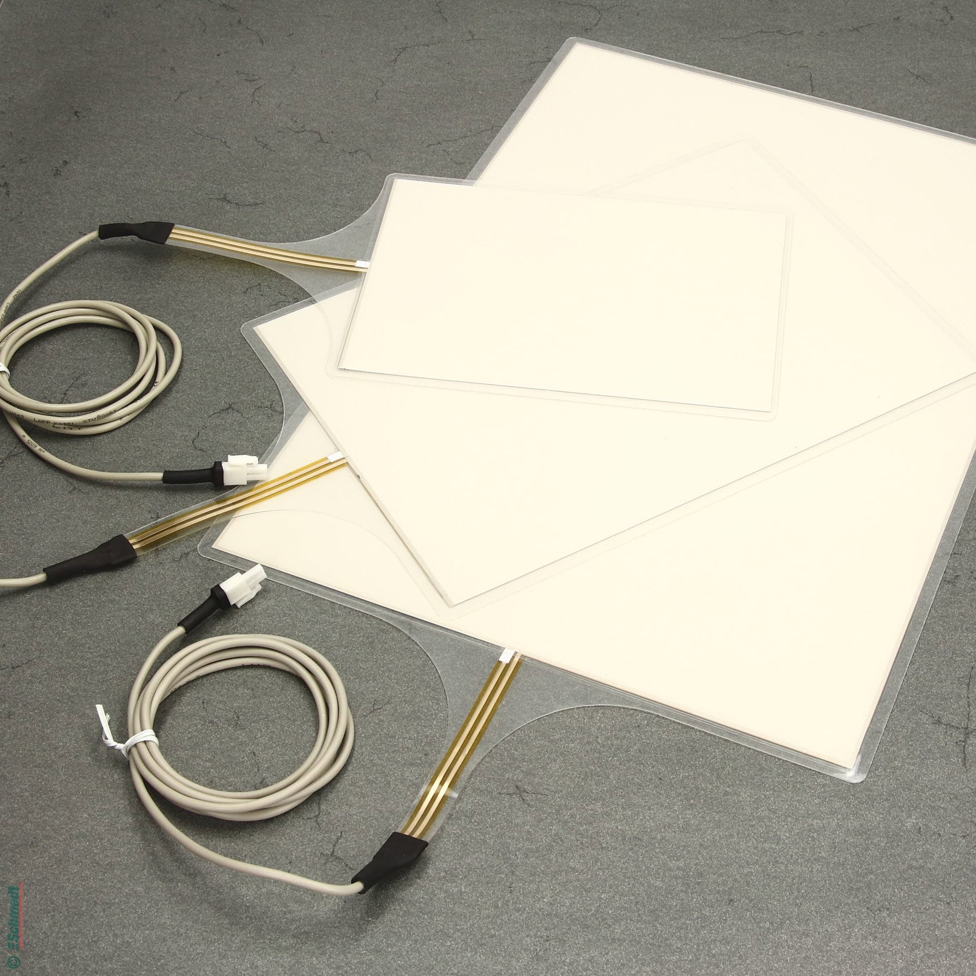 Luminous film, white - set with inverter - Electroluminescent sheet light - for paper conservation (e. g. in bound books). Fabric structures... - image-3