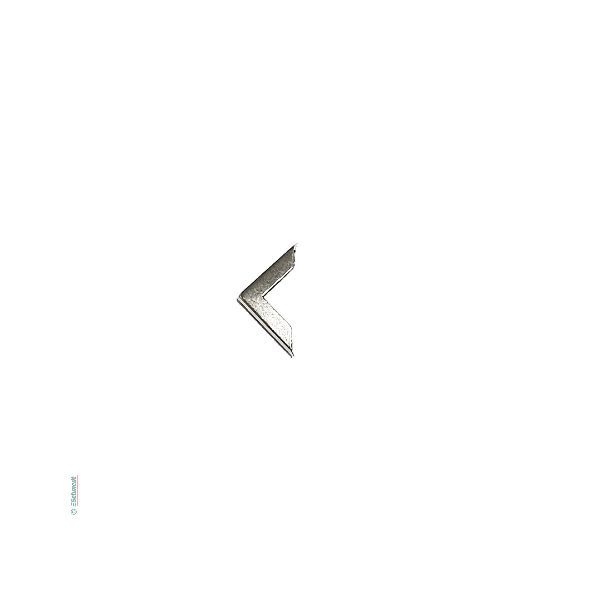 Cantonera de metal | Recta - Dimensiones 16 x 16 mm - Color plata - Aplicación: para montar en los cantos de libros, menús, agendas de bolsi...