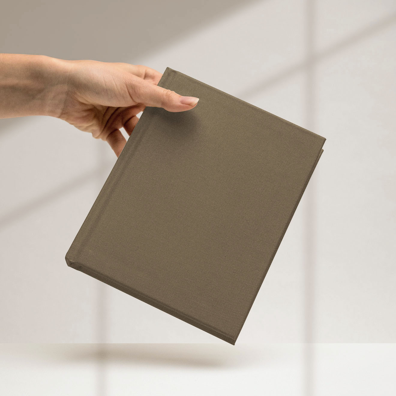 English Buckram • high-quality book cloth - Colour 578 - brown-grey - for library books, book covers, menus, diaries, notebooks, file folder... - image-3