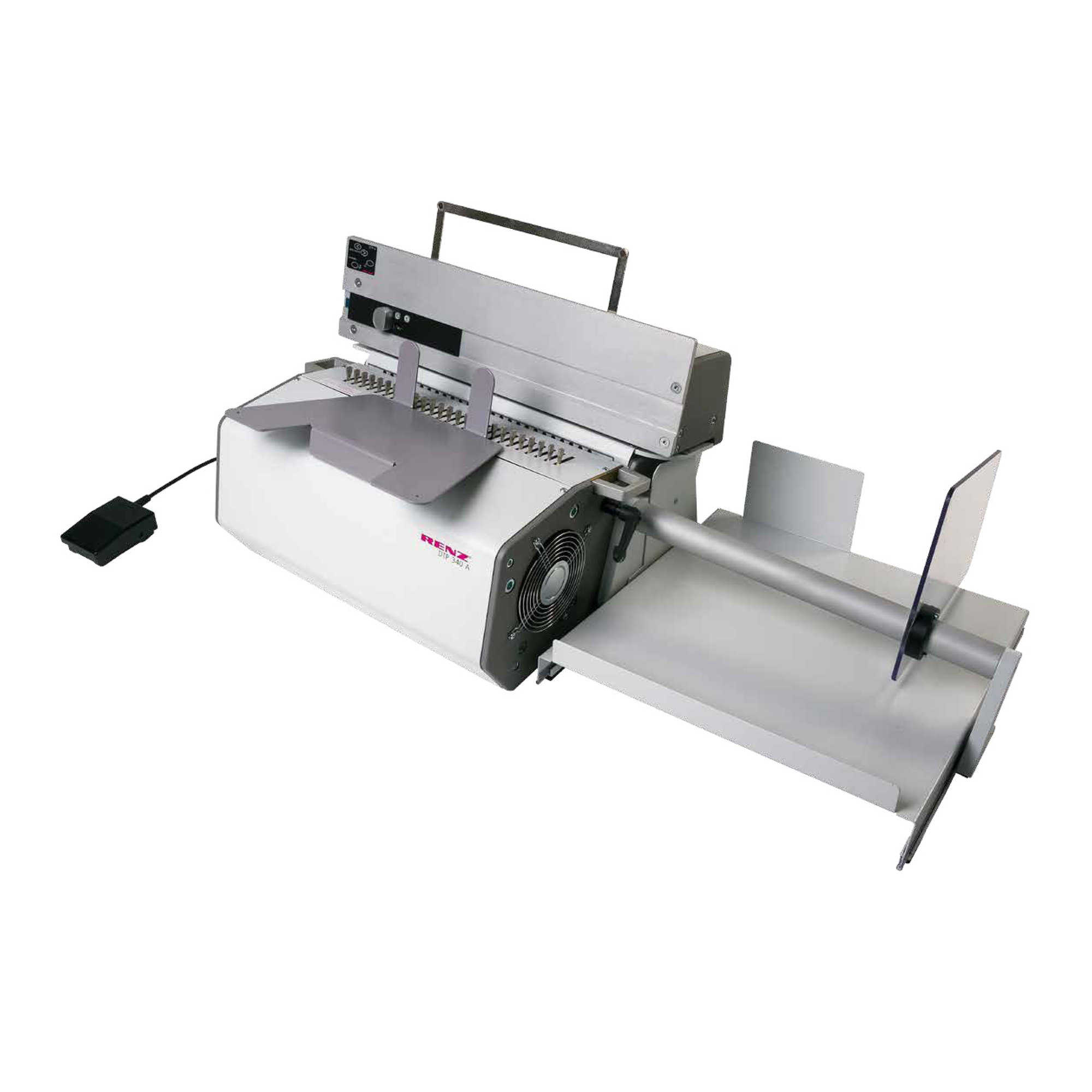 RENZ DTP 340 A - Perforadora semiautomática - » Máquina base, sin matriz de perforado
» Rendimiento: aprox. 1800 - 2000 ciclos/h
» Ancho d...