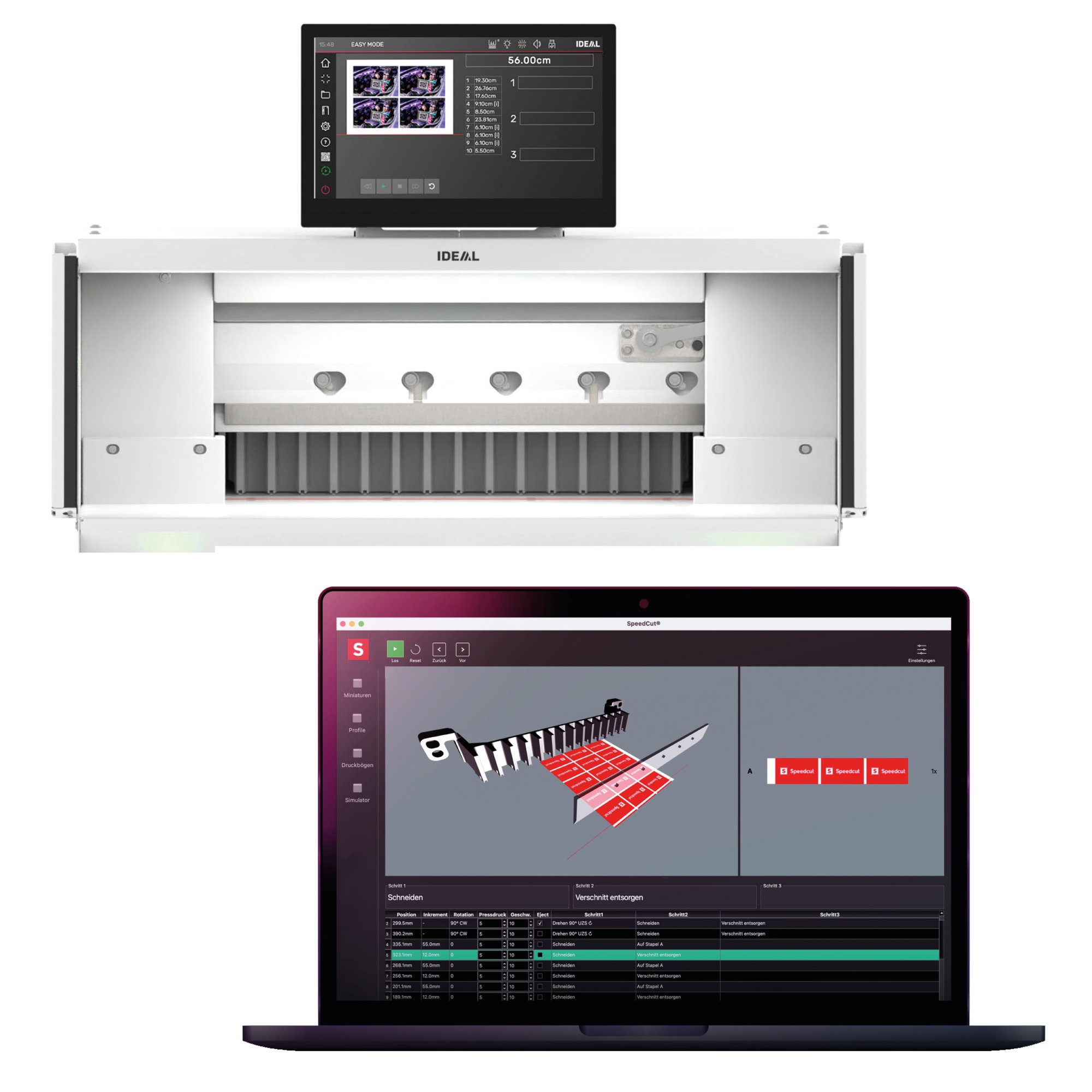 Speedcut • Software de corte - para IDEAL THE 56 + 68 - Este software inteligente crea programas de corte totalmente automáticos para los si...