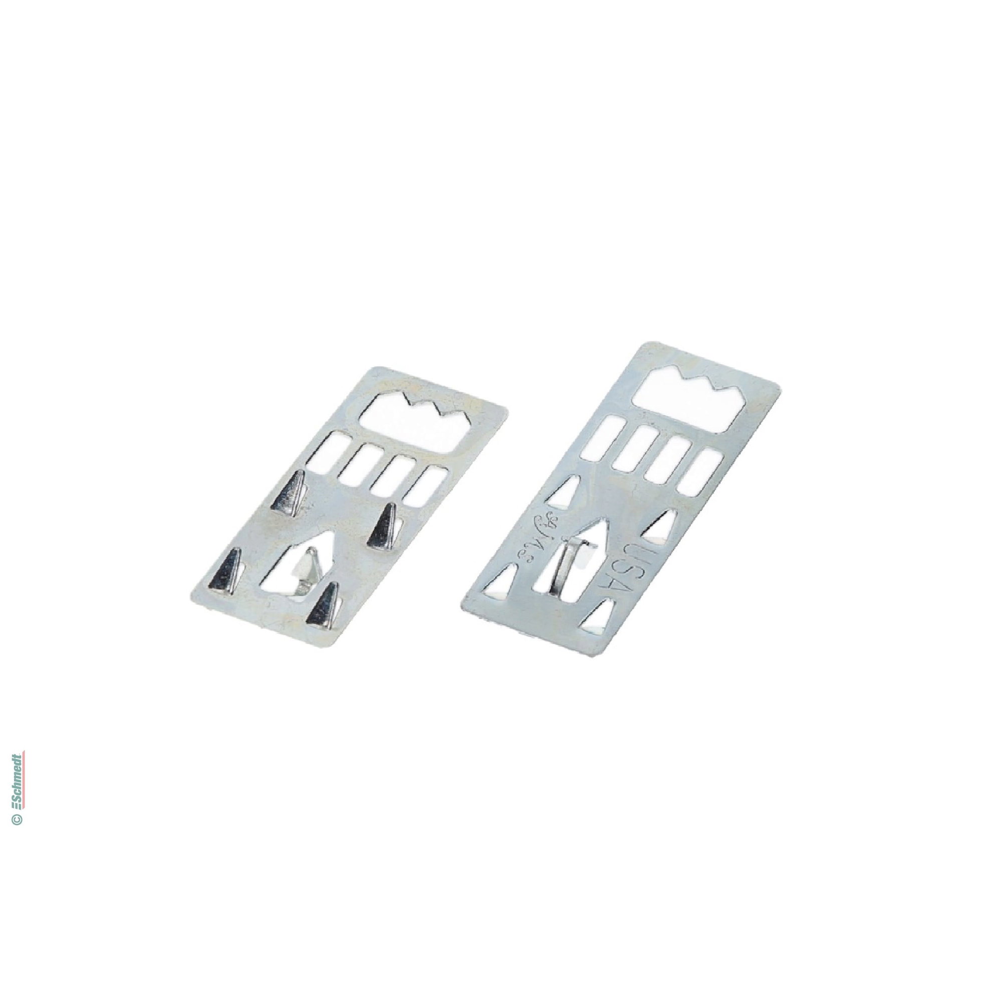 Metal hangers - zinc-coated - for foam boards 5 mm and 10 mm - to be mounted to foam boards to hang them up. These mounting hooks are presse...
