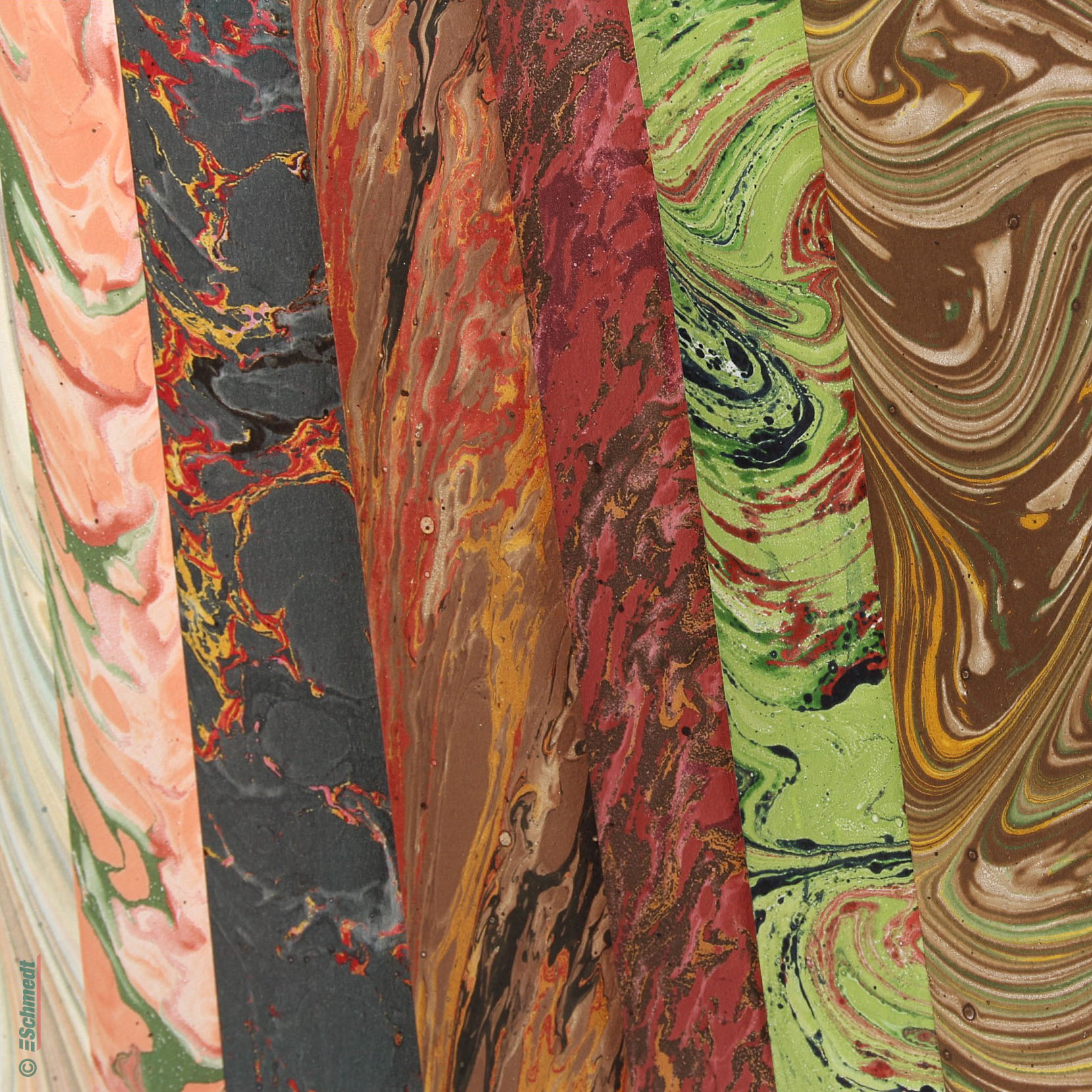 Genuine French marbled paper - Weight: approx. 100 gsm...