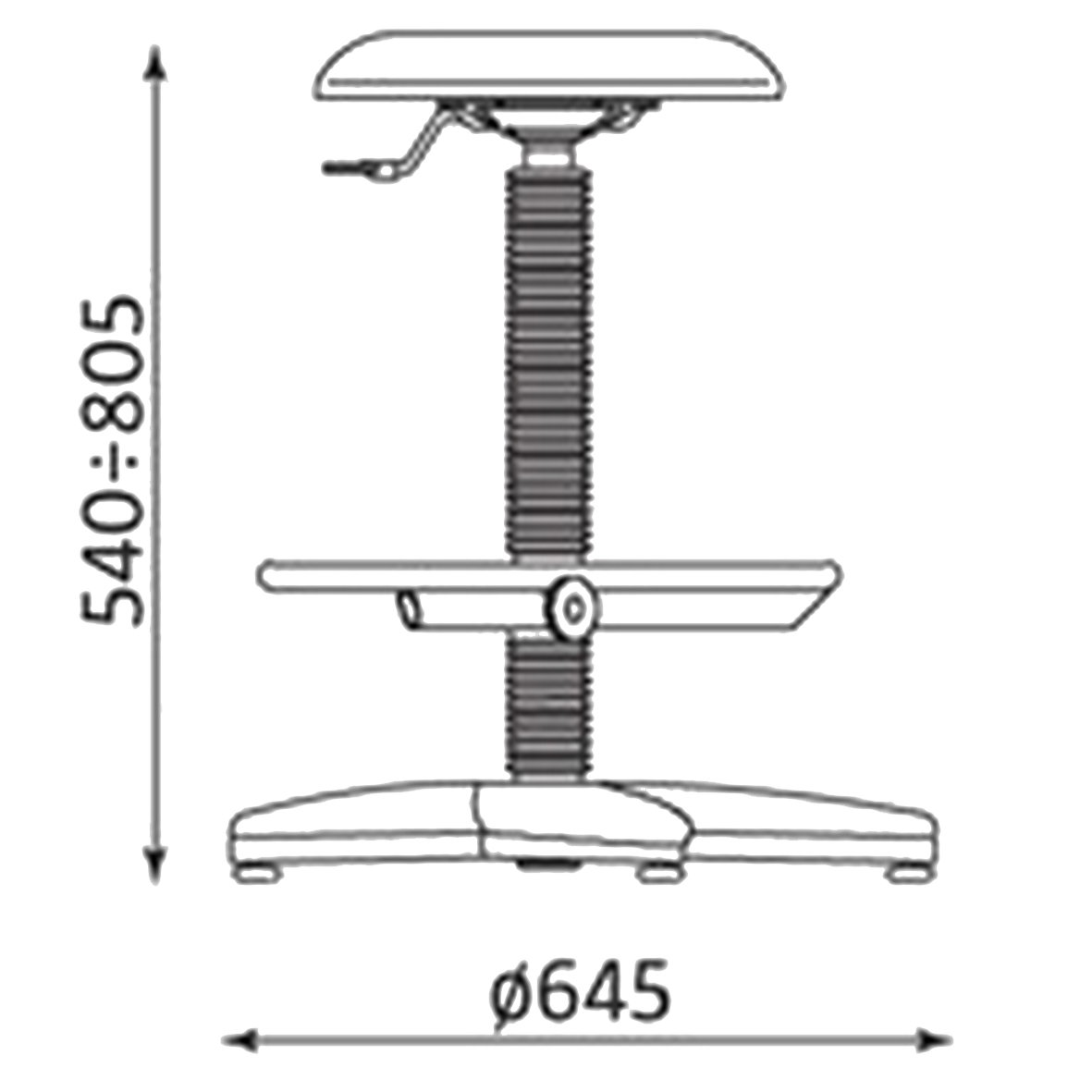 Tabouret Type Goliat TS12 - avec hauteur d'assise réglable en continu - » base en acier, noir
» assise réglable en continu en hauteur
  (5... - image-2