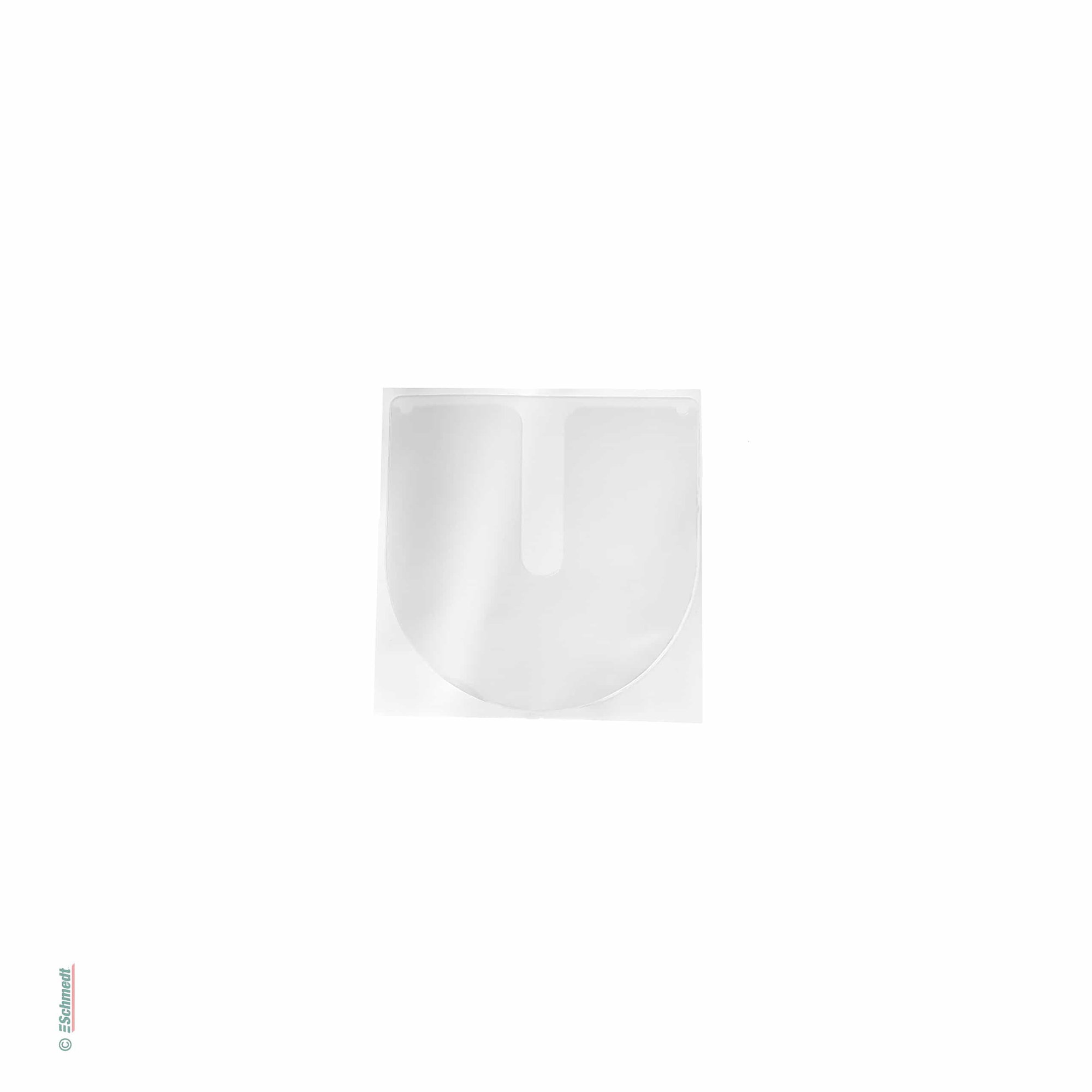 Media pouches made of transparent film - Shape rounded bottom - Version without flap - to mount CDs and DVDs into brochures, folders, files,...
